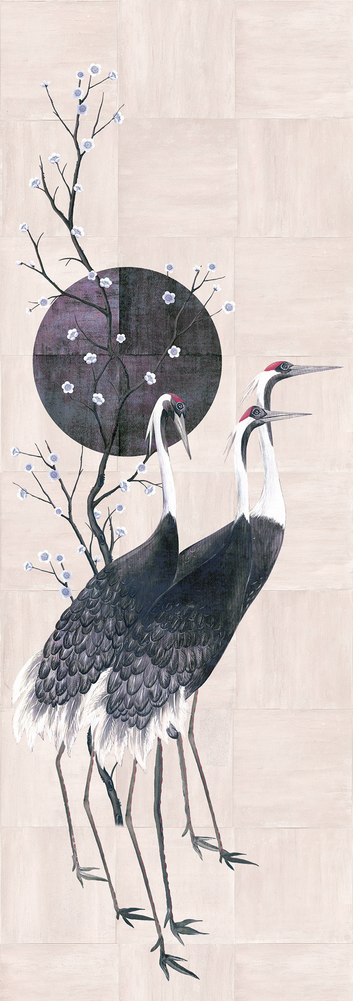 Masureel Fototapete Panel Traces Tsuro Pinku DGTRA7041260