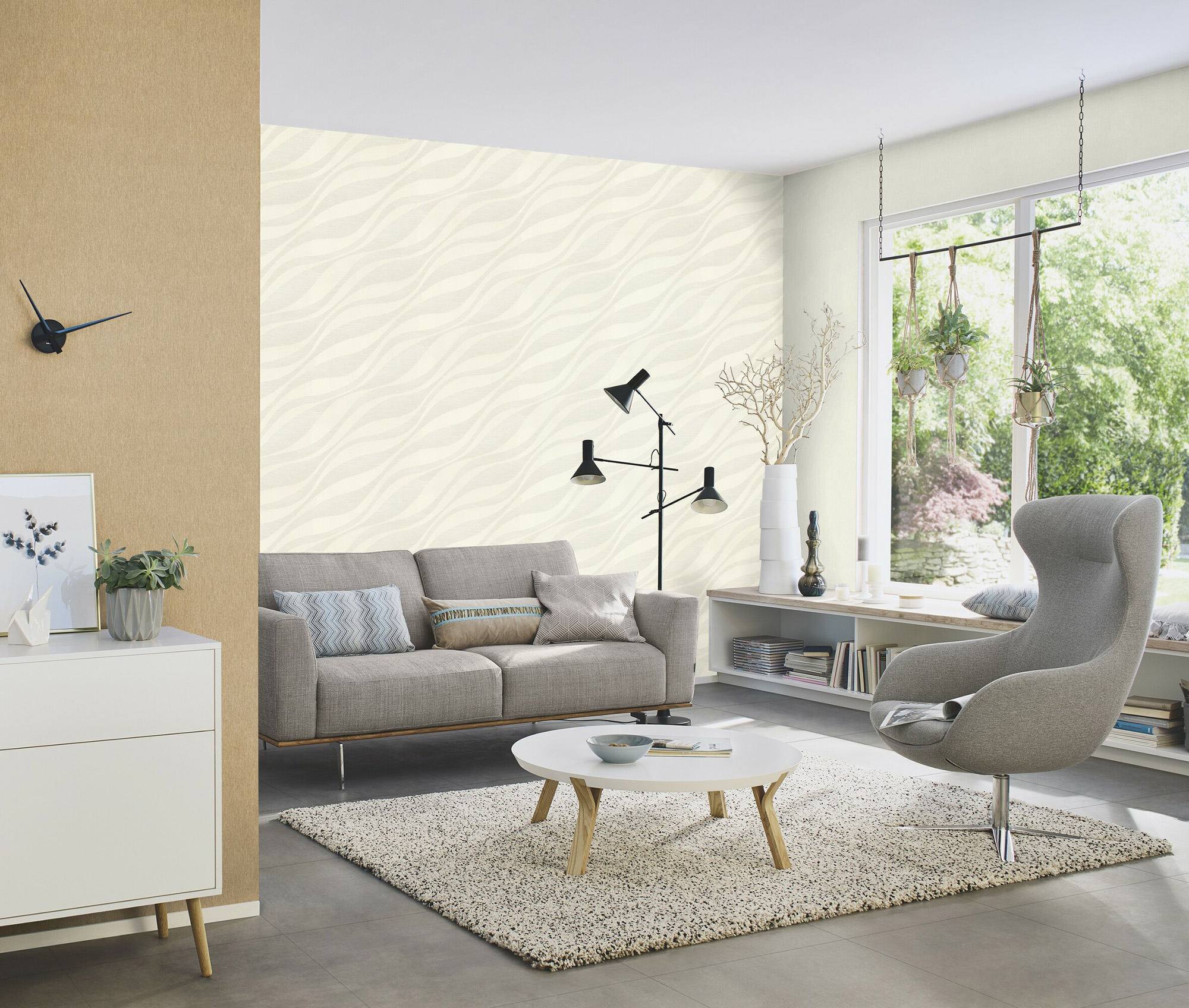 Rasch Vliestapete Sky Lounge Glanz Wellen 608014