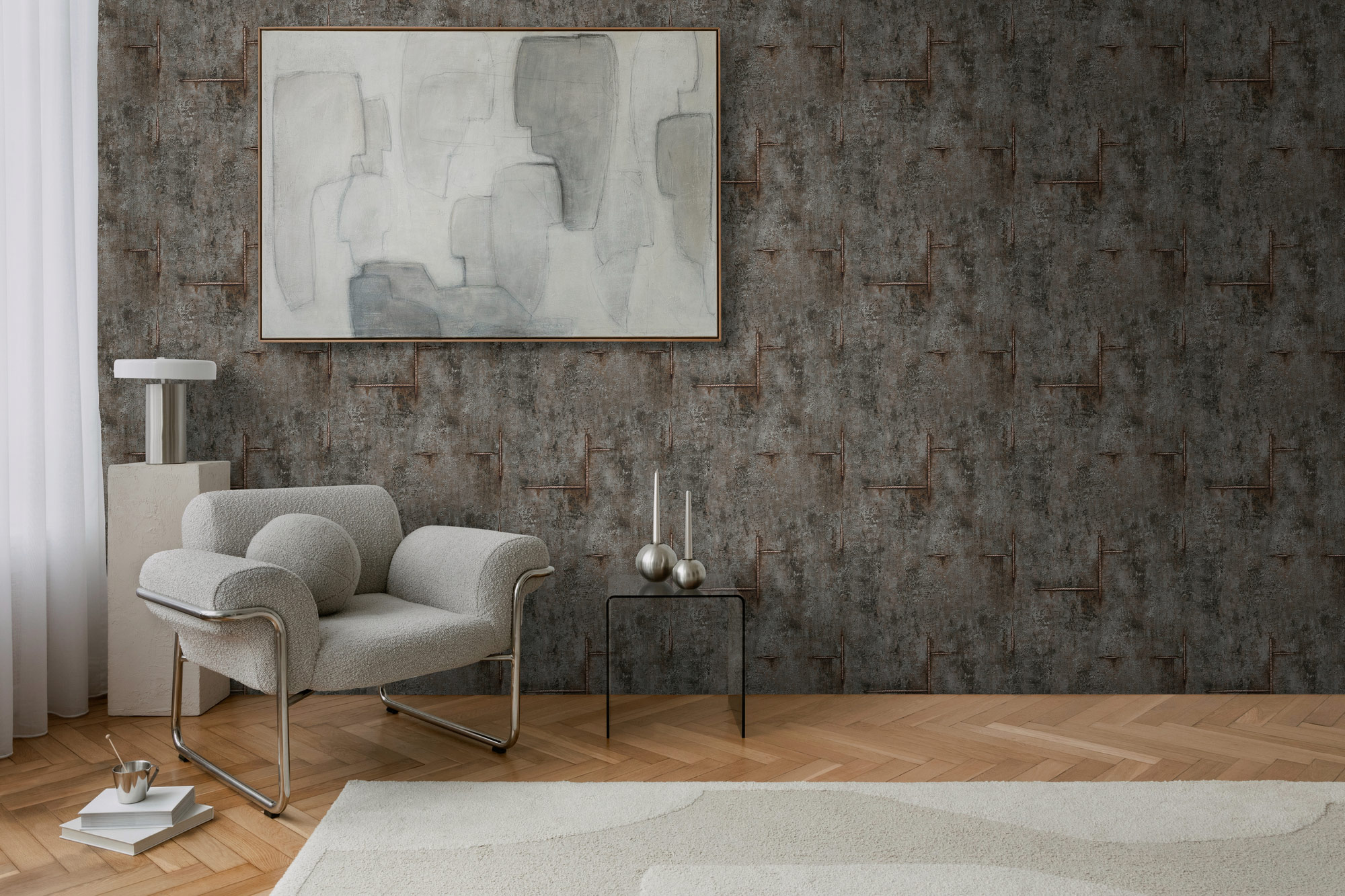 AS Vliestapete CosmoLiving Betonoptik Schwarz 790855