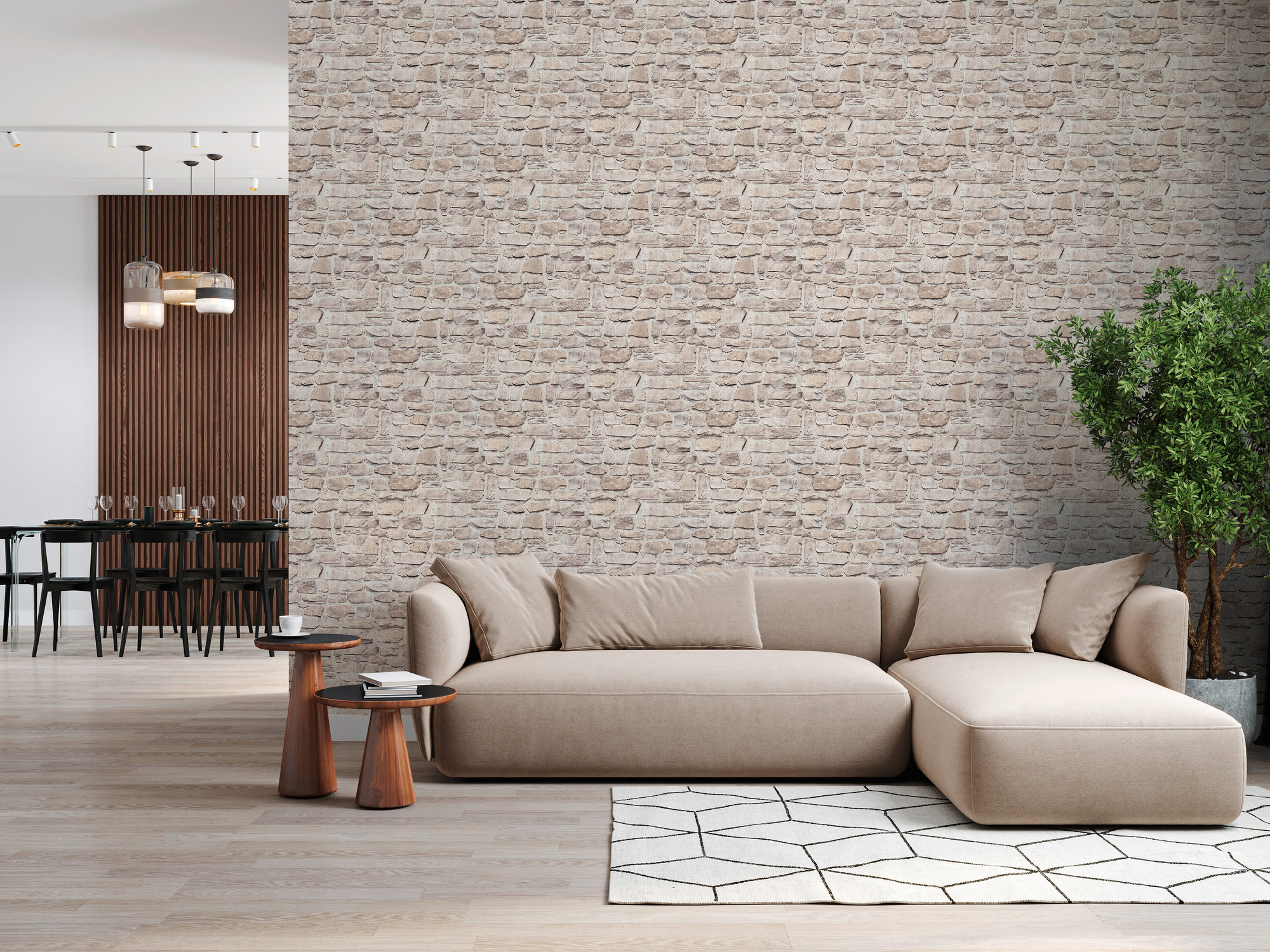 AS Vliestapete Attractive 3 Steintapete Beige 363702