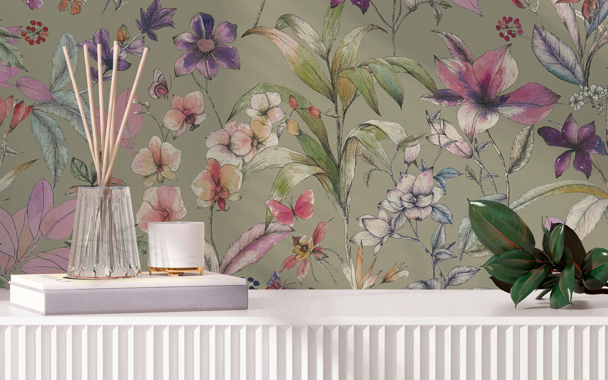 AS Vliestapete PintWalls 3 Floral Grün 791873