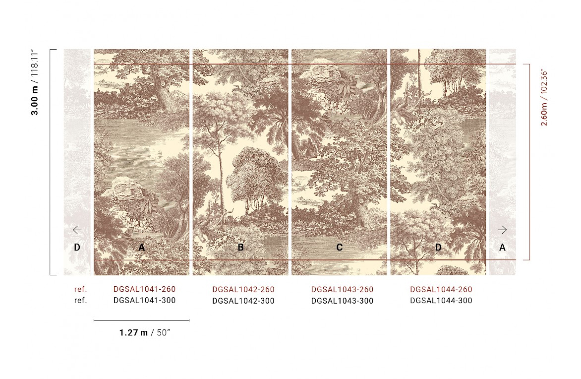 Masureel Fototapete Panel Amazone Salcey Taupe DGSAL1041260