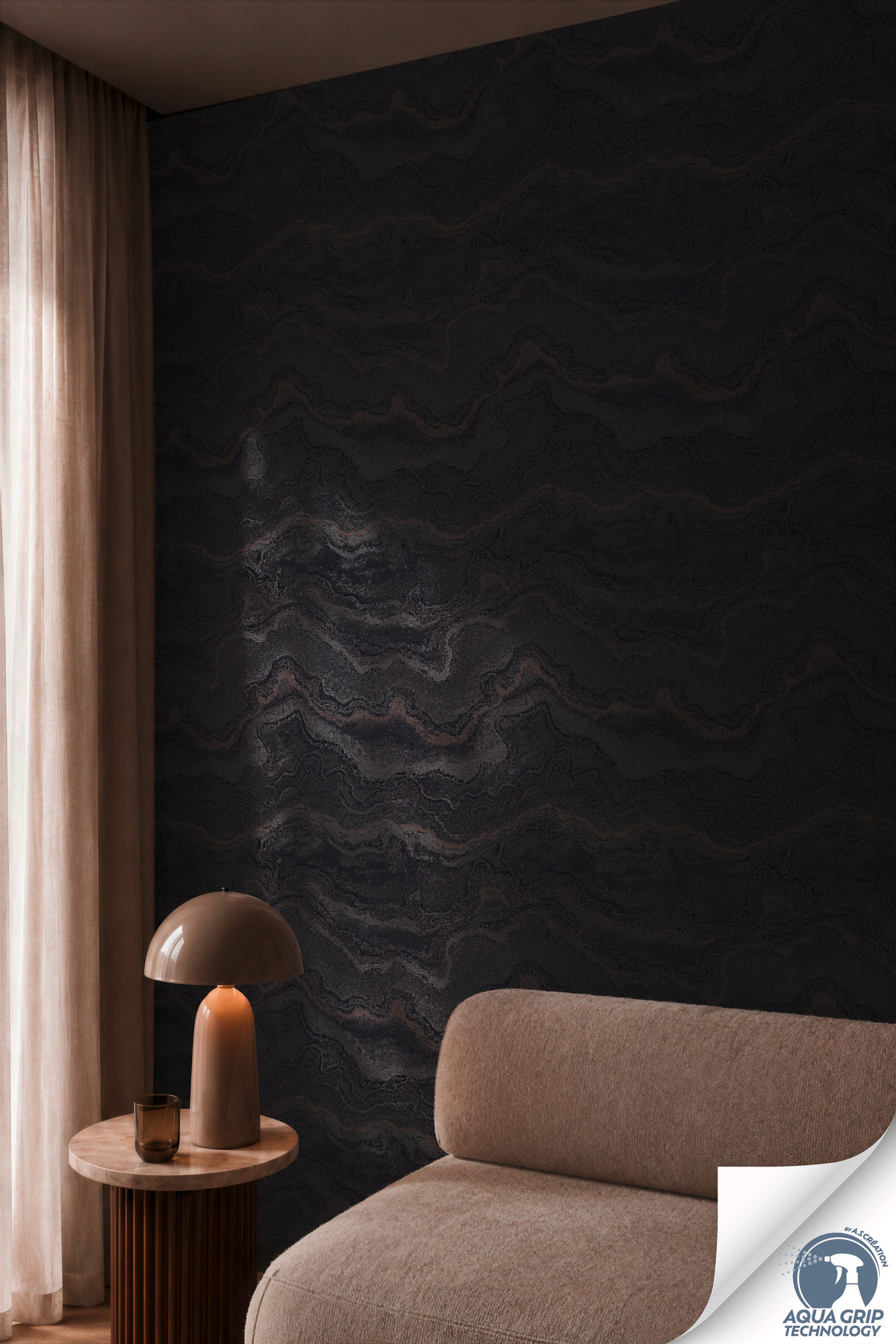 AS Vliestapete Cosiness Designdrop 2 Marmor Schwarz 793163