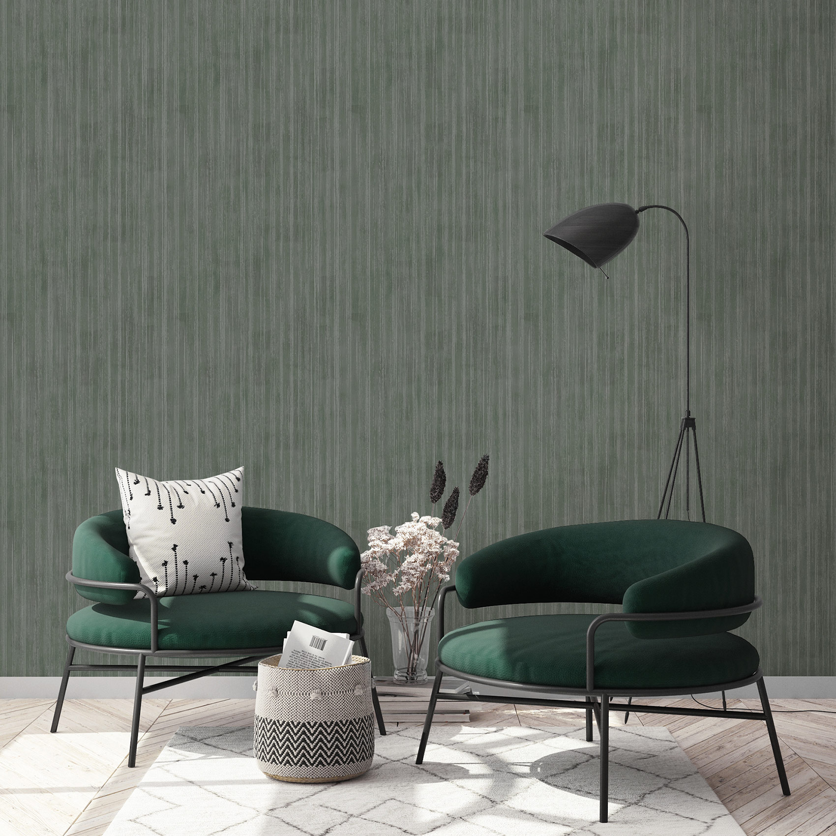 Hohenberger Vliestapete Artist Brush Uni Green 27302