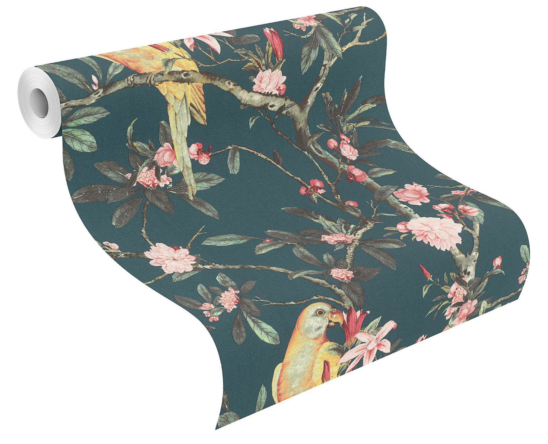 Rasch Vliestapete Poetry II Papagei Zweige blau 543353