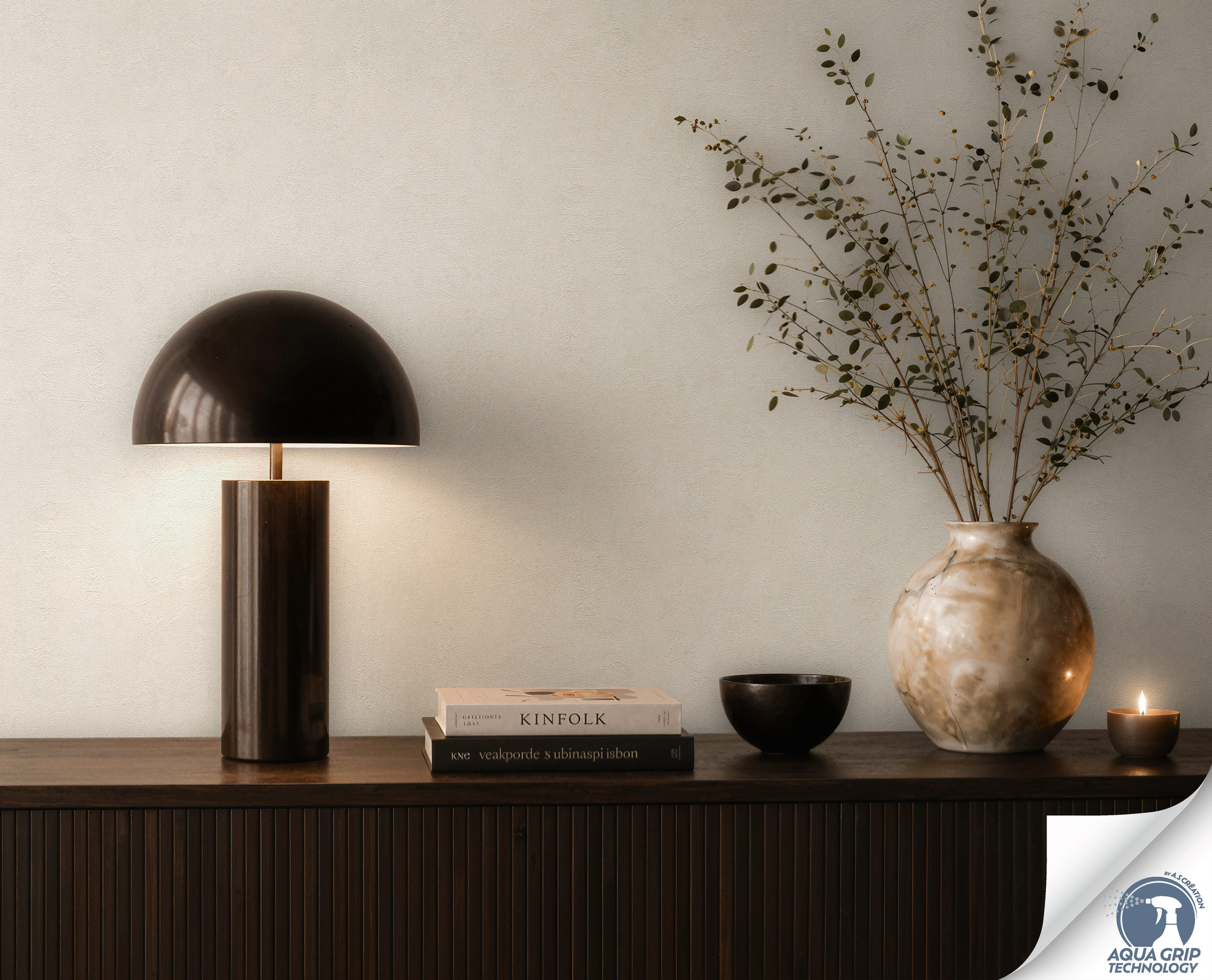 AS Vliestapete Cosiness Designdrop 2 Uni Creme 793155