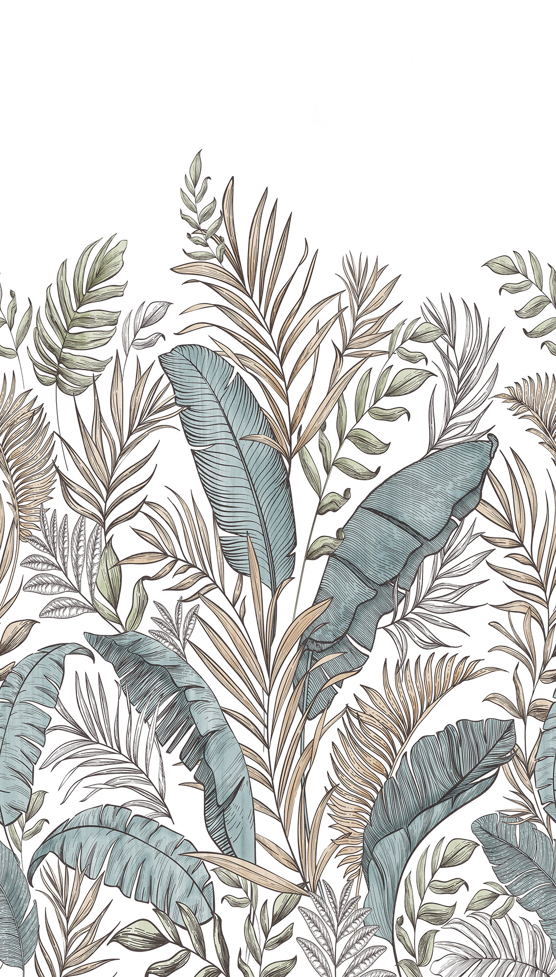 Grandeco Wandbild Eine Rolle ein Motiv 2 Palmen A73401