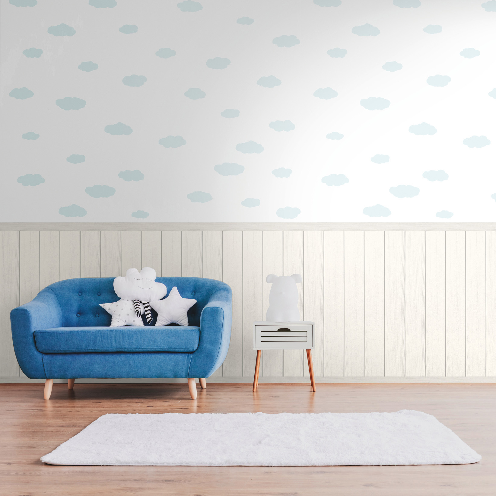 AS Vliestapete Wallpanel creme Wolken 398162