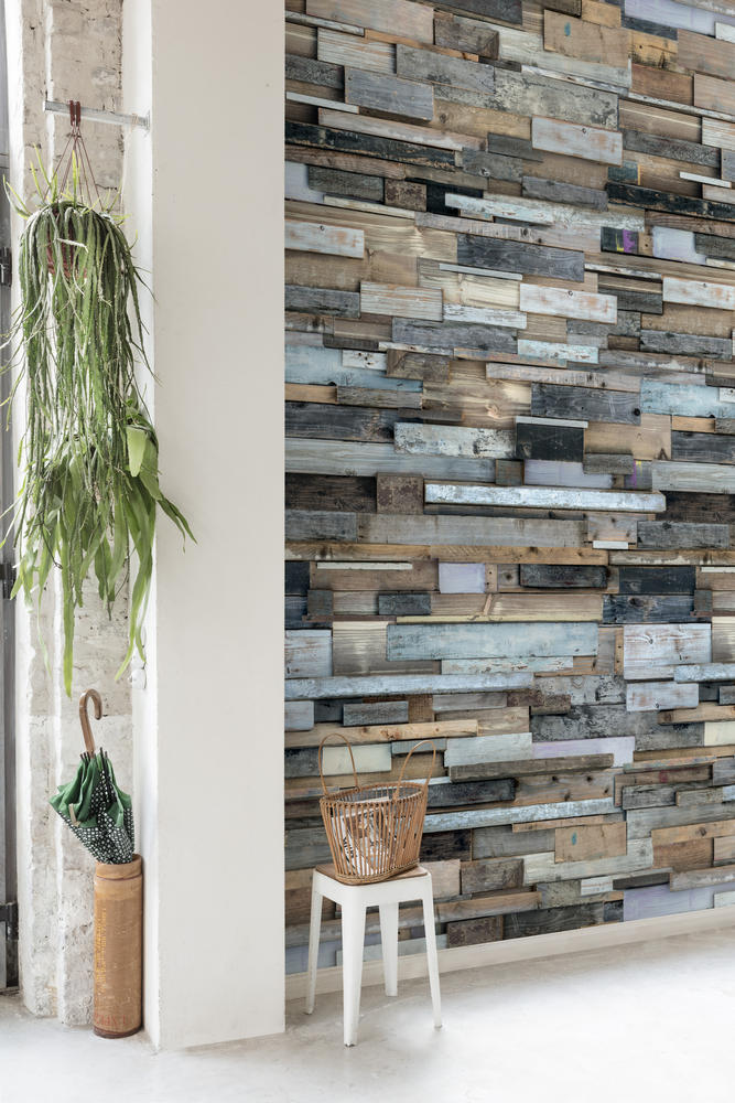 Grandeco Wandbild Eine Rolle ein Motiv Holzoptik EP6001