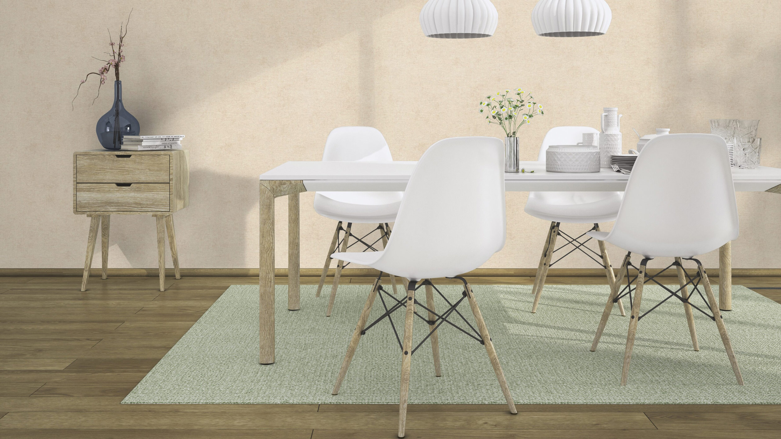 Rasch Vliestapete Beachhouse Beige-Leinen hell 408133