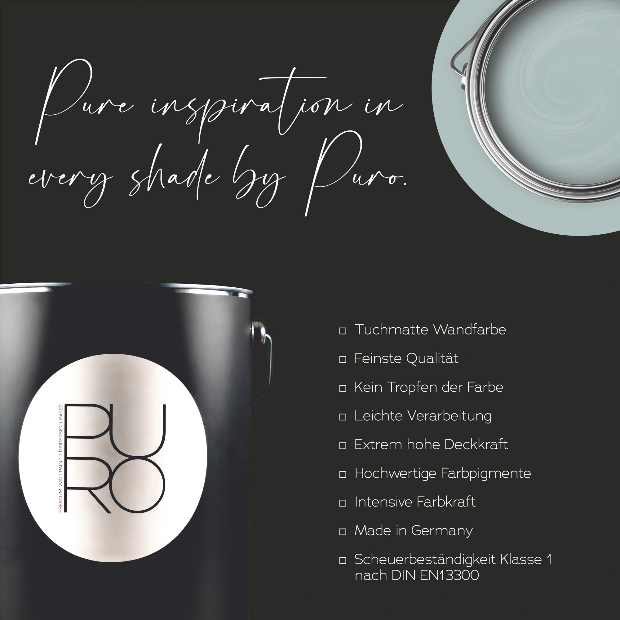 AS Premium Innenwandfarbe Puro c3009 bluish petrol 1 L