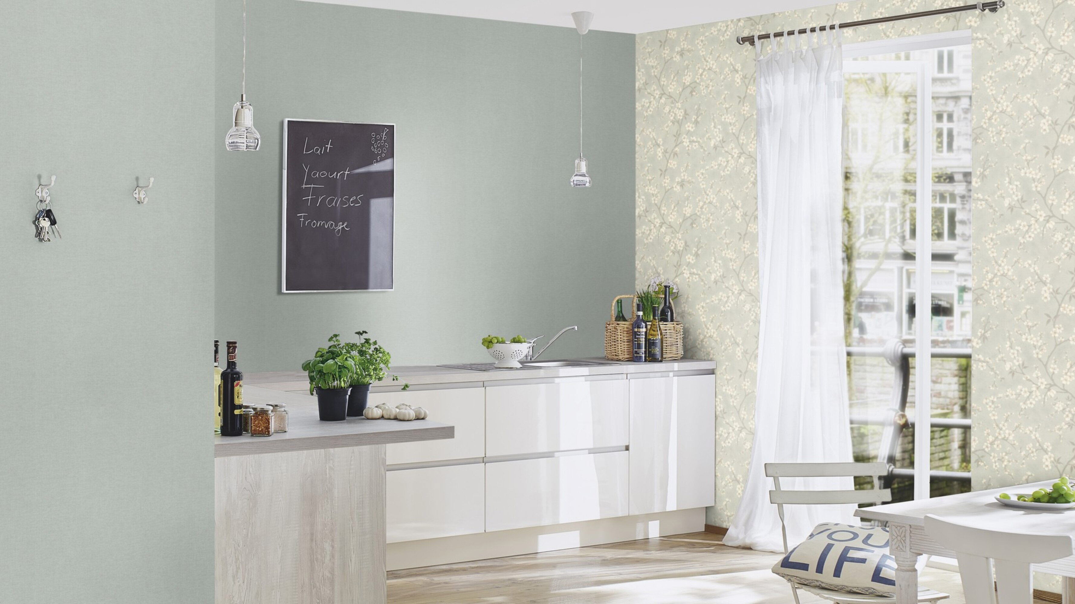 Rasch Vliestapete Country Charme Grau-Graugrün 456752