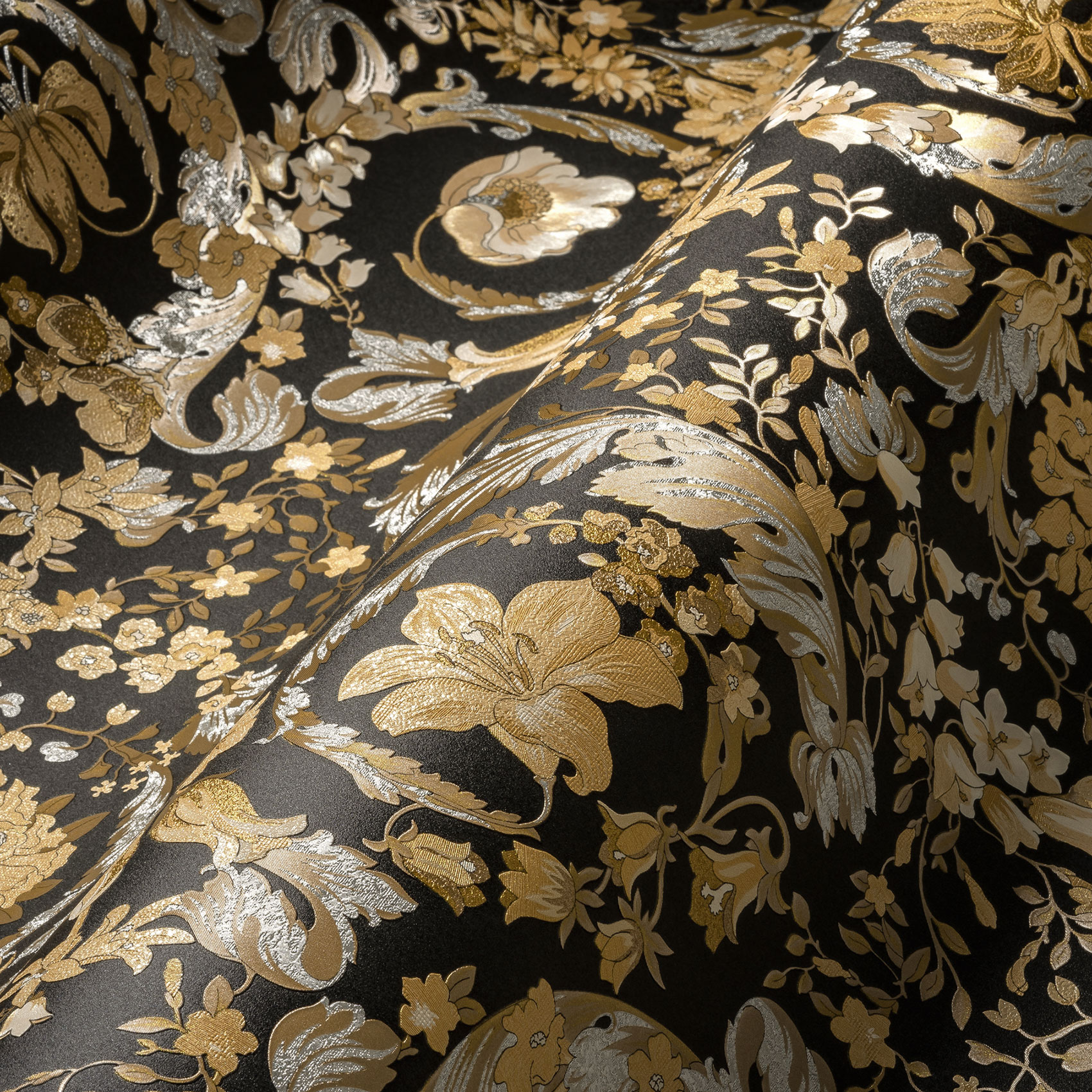 AS Vliestapete Versace 5 Florale Tapete Gold 387065