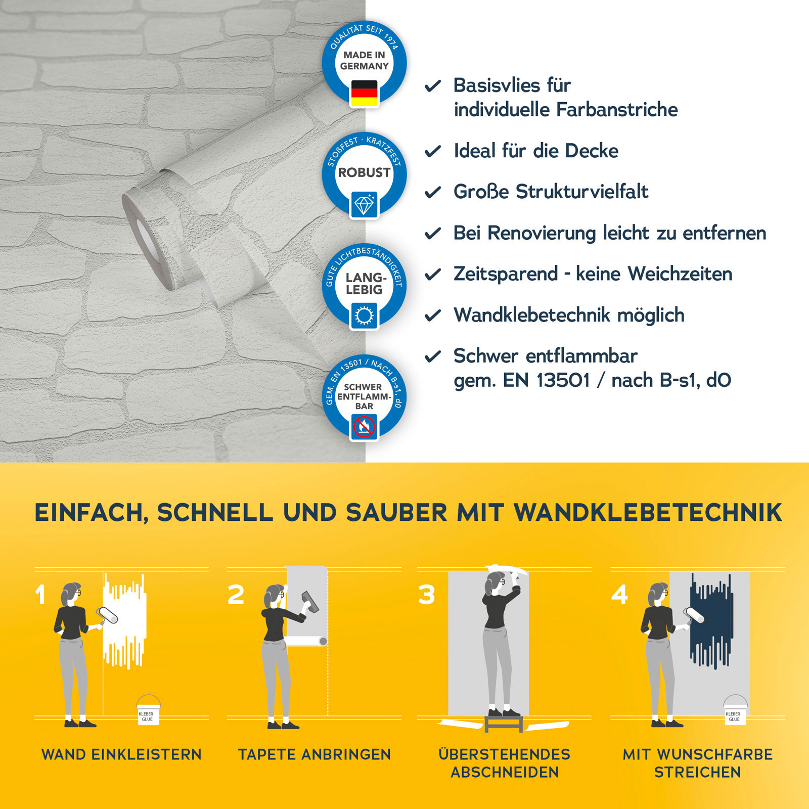 AS Vliestapete Meistervlies 8 überstreichbar 355515