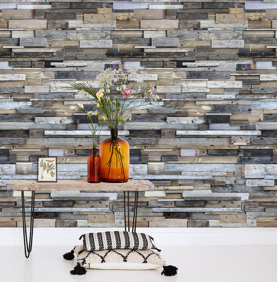 Grandeco Wandbild Eine Rolle ein Motiv Holzoptik EP6001