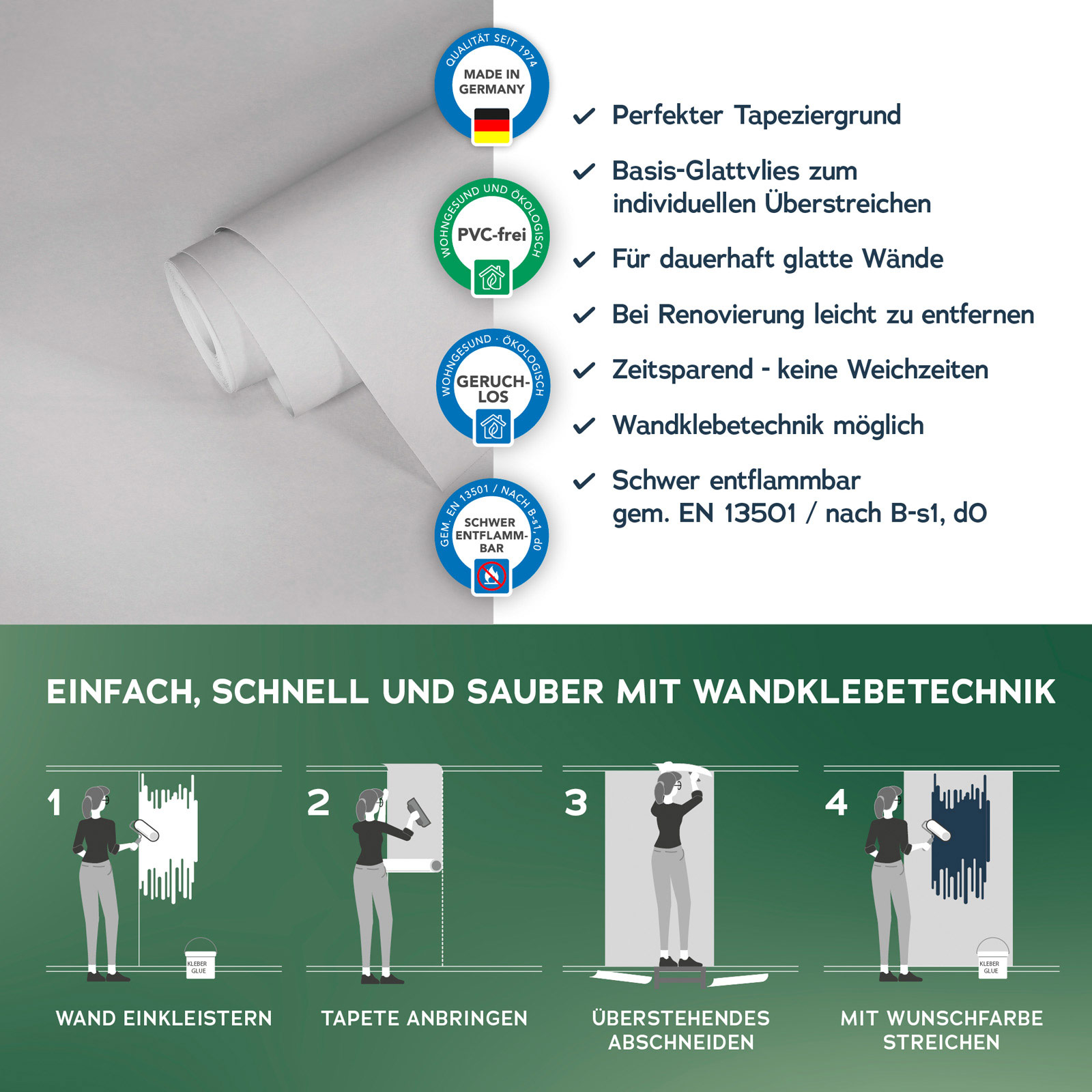 AS Glattvlies Meistervlies 8 überstreichbar 953121 1x25m