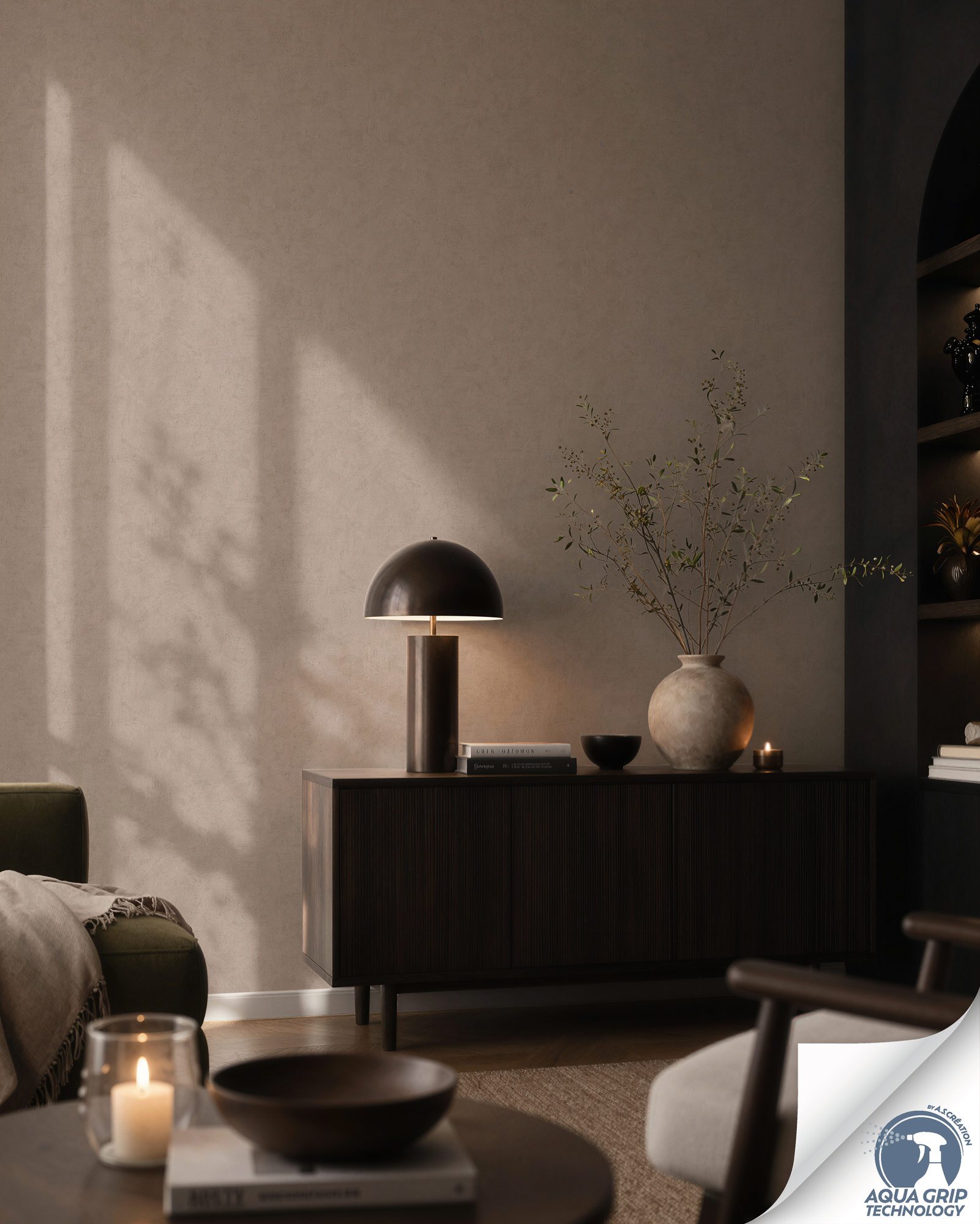 AS Vliestapete Cosiness Designdrop 2 Uni Braun 793157