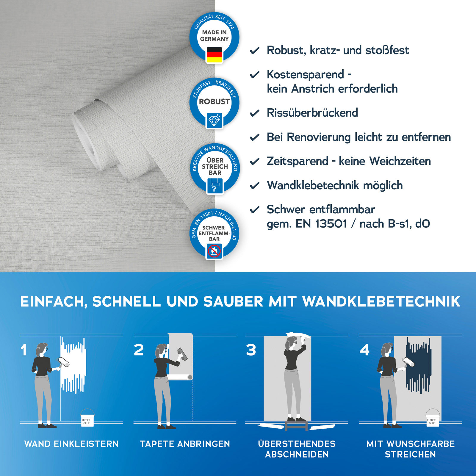 AS Vliestapete Meistervlies 8 überstreichbar 250513