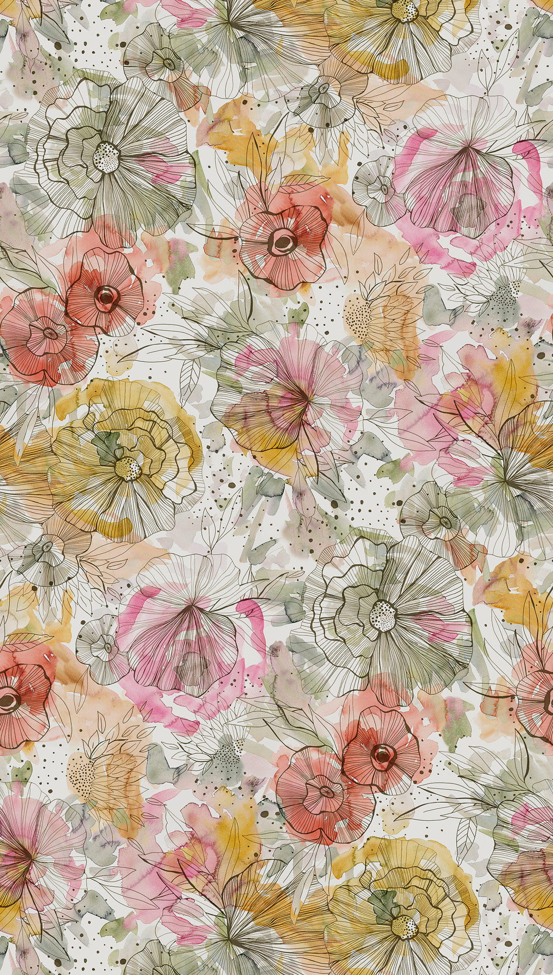 AS Vliestapete Aquarell Dreams Blumentapete beige 396941