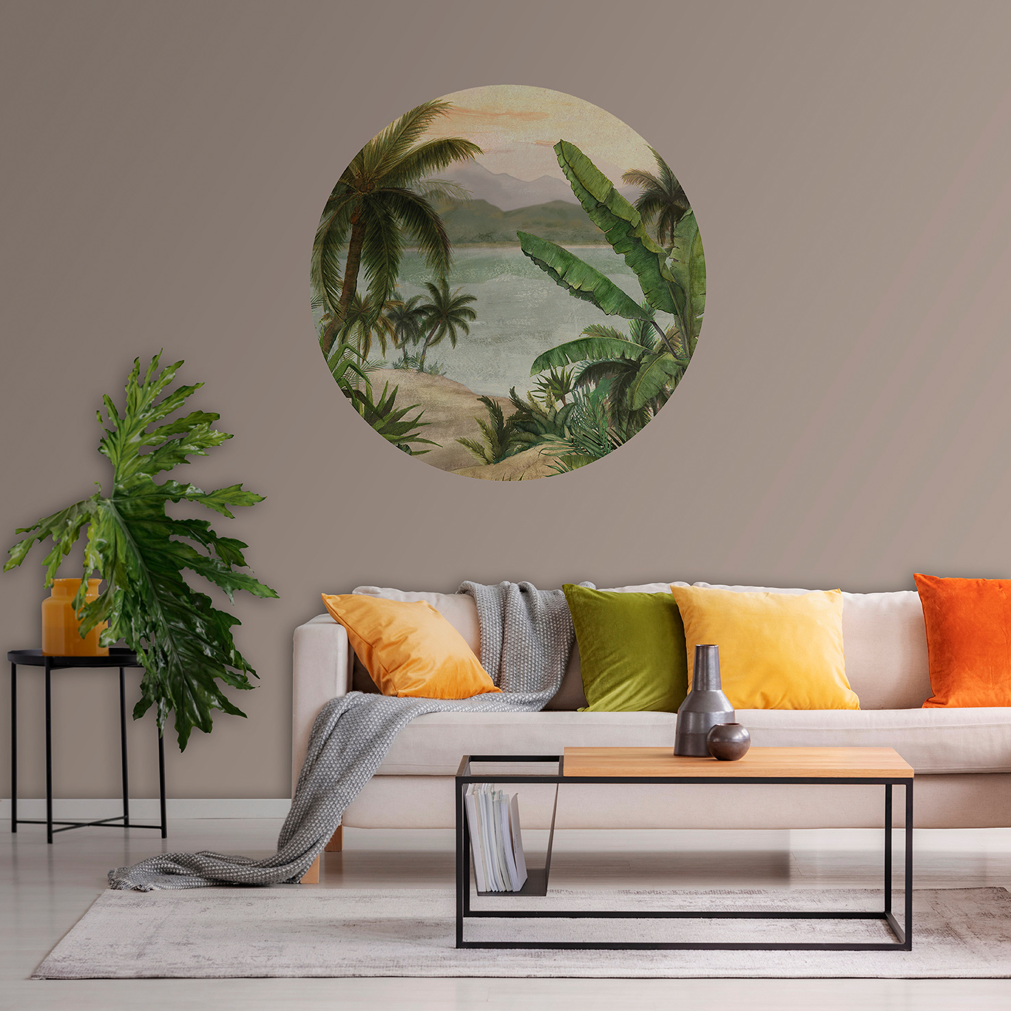 Thomas Fototapete Platin Formen  Tropische Landschaft khaki