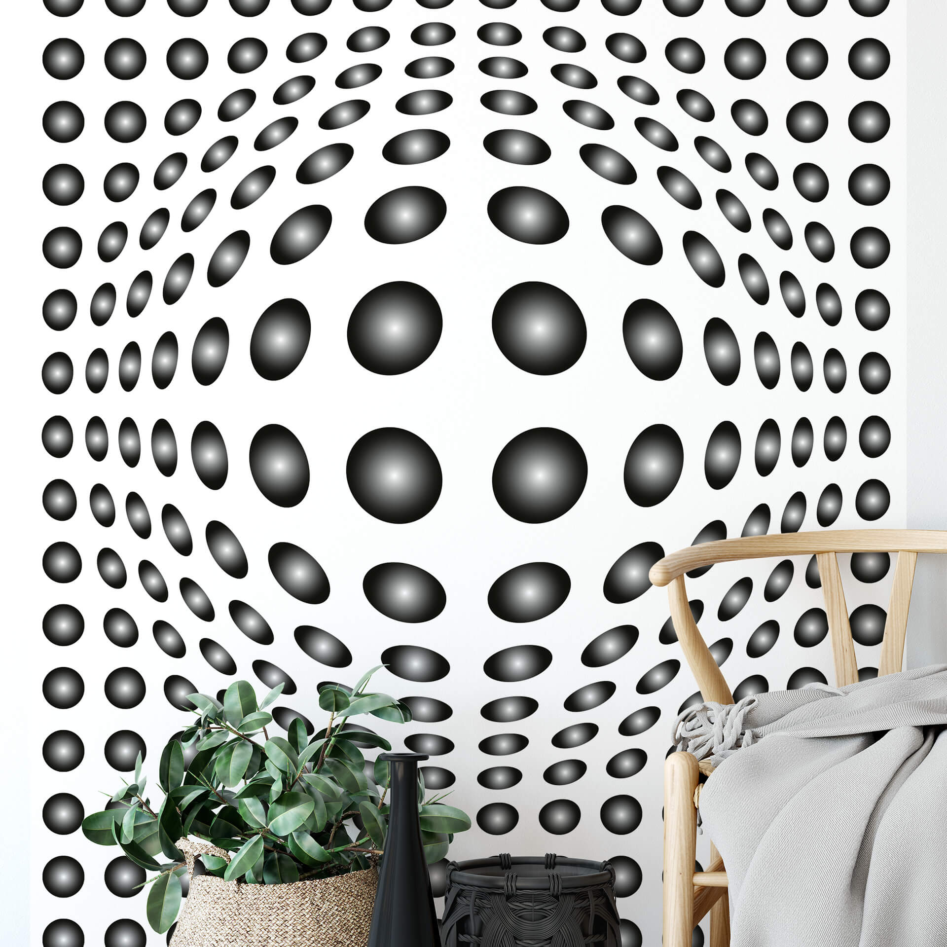 AS Fototapete Designwalls 2.0 Dots Black White 3D DD119052