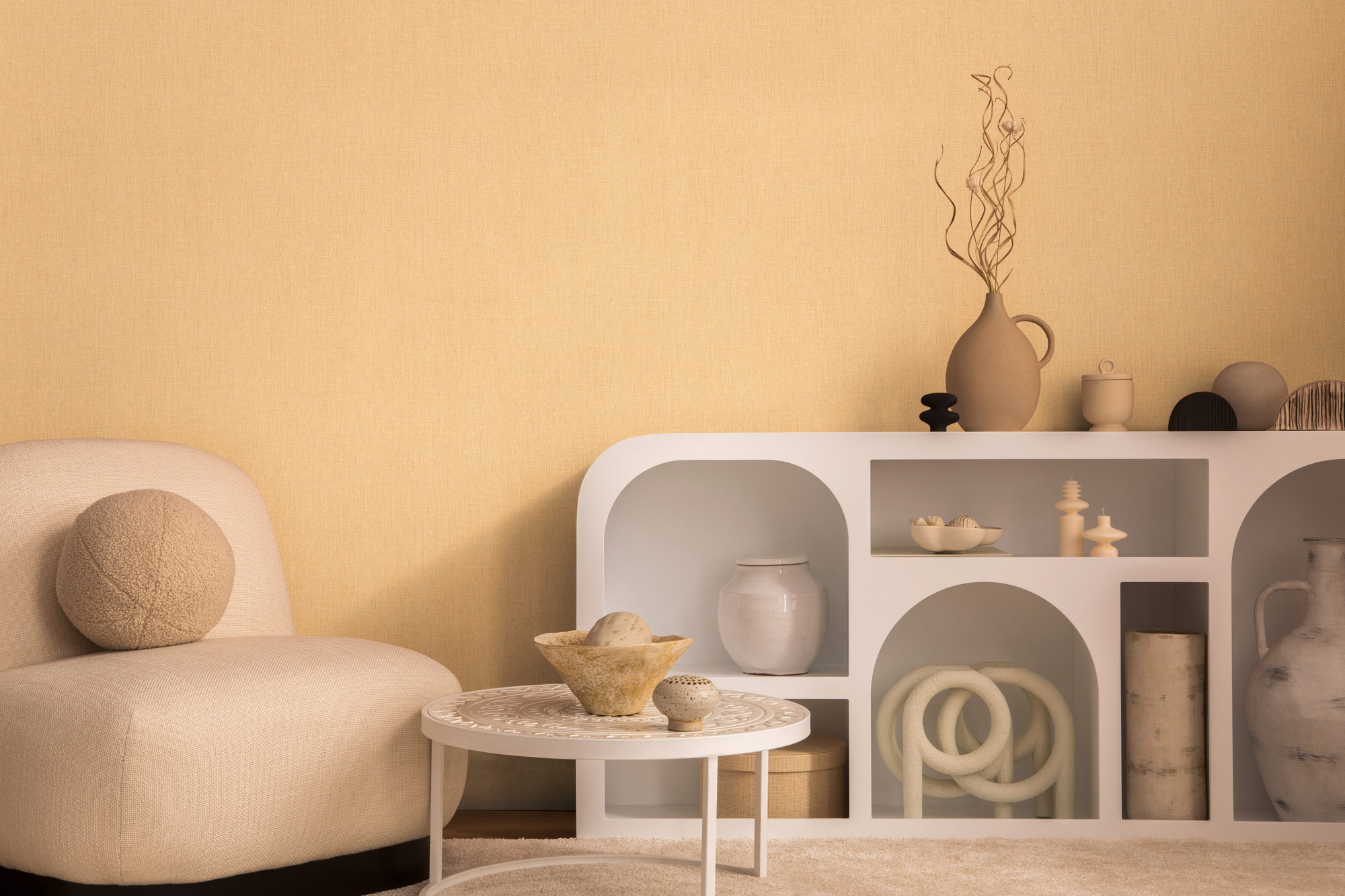 Livingwalls Vliestapete Stories of Life Uni Beige 396518