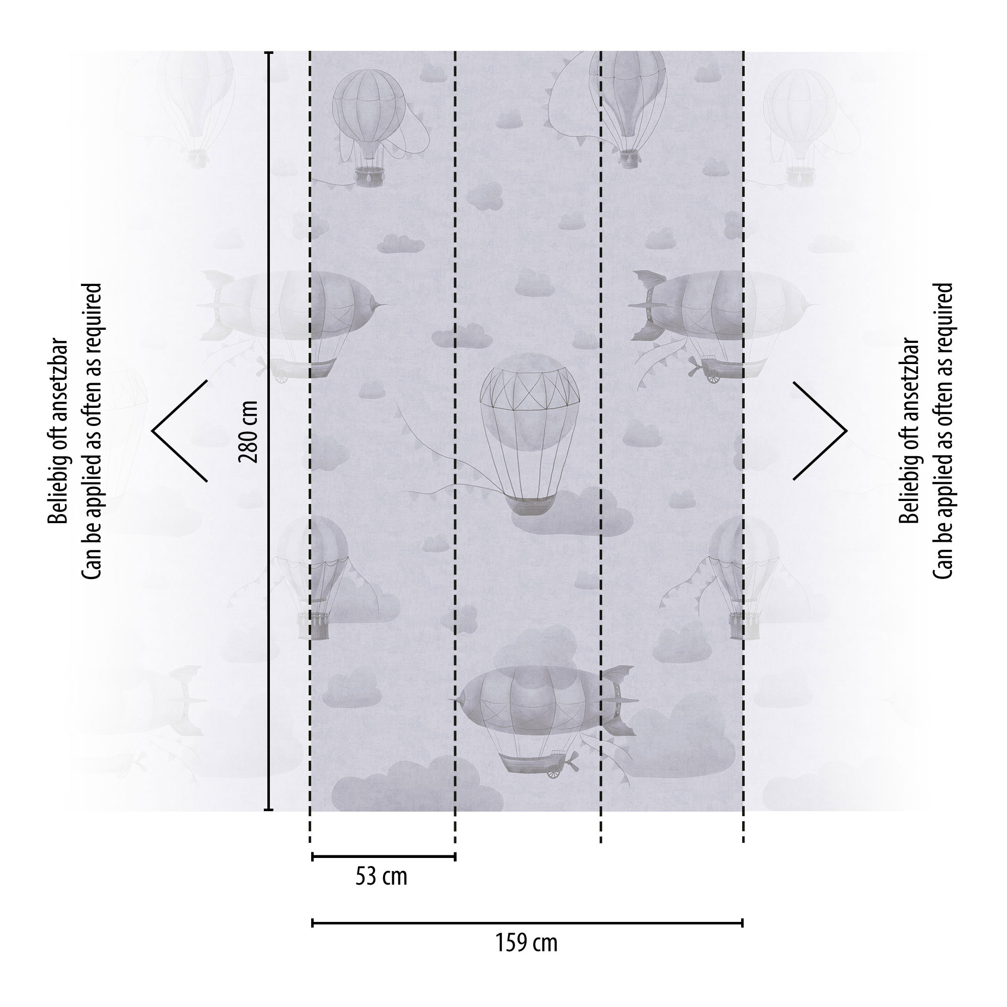 AS Vliestapete Lilly & Luis Wolken Grau 770612