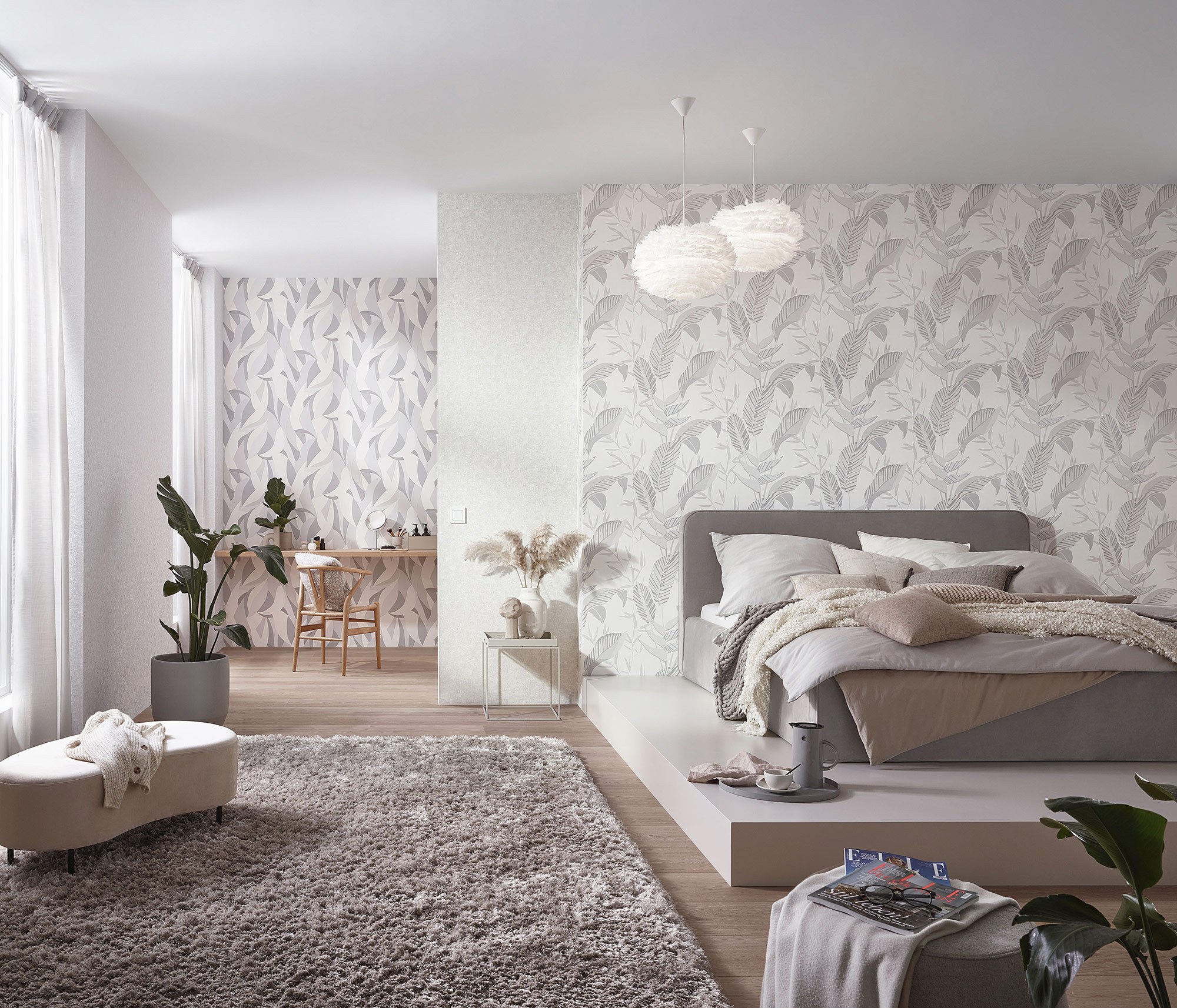 Erismann Vliestapete Elle 3 grau Floral 1033210