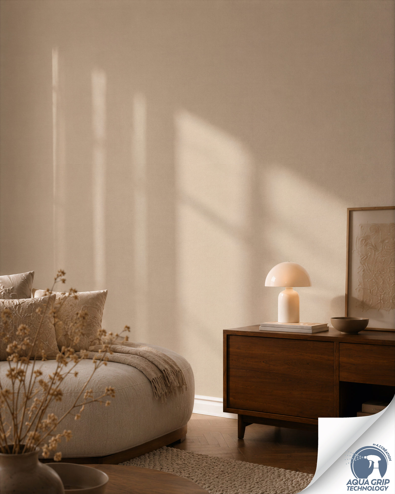 AS Vliestapete Cosiness Designdrop 2 Unitapete Beige 792433