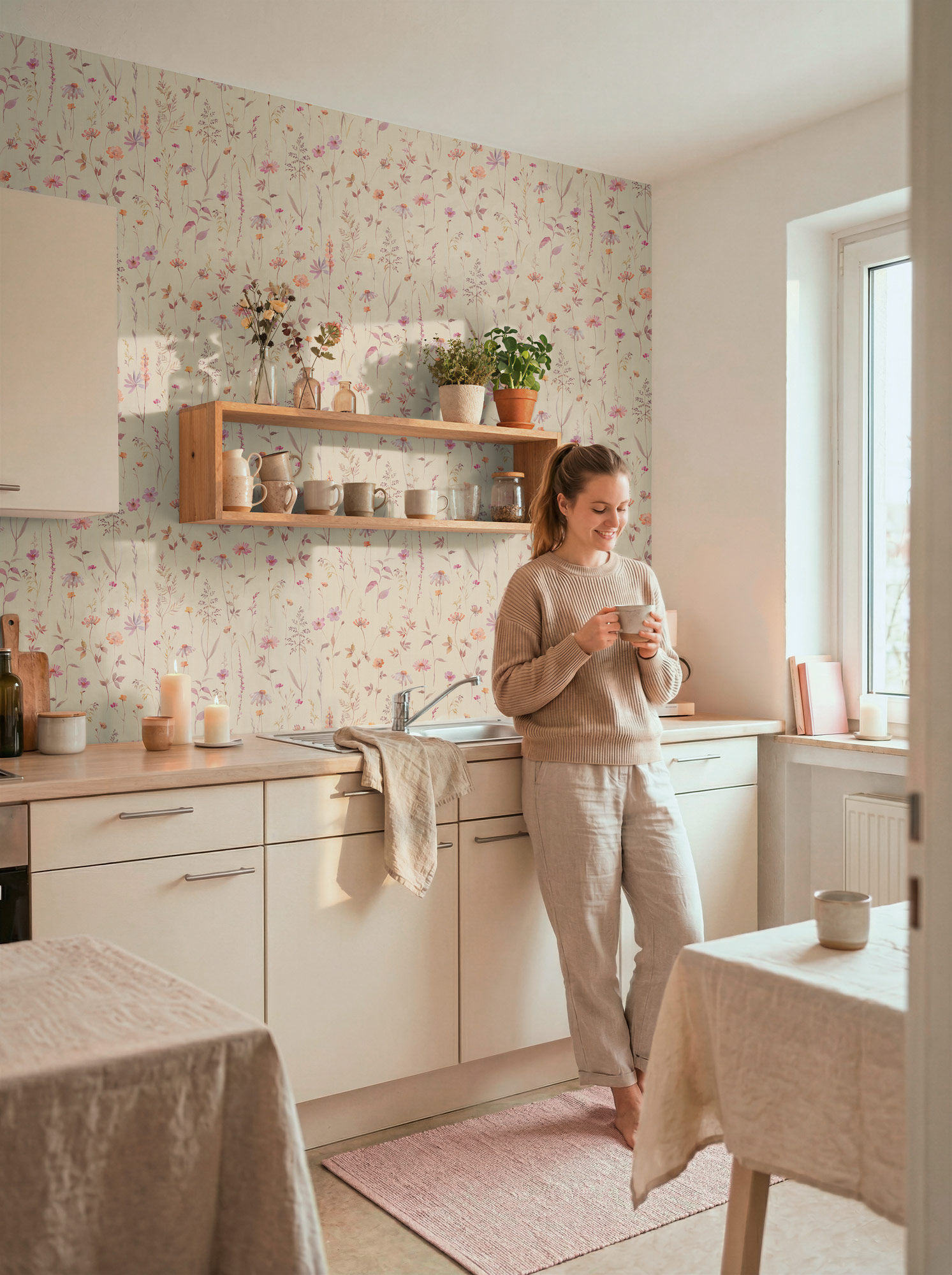 AS Vliestapete Trend Spectrum Blumentapete Beige 792373