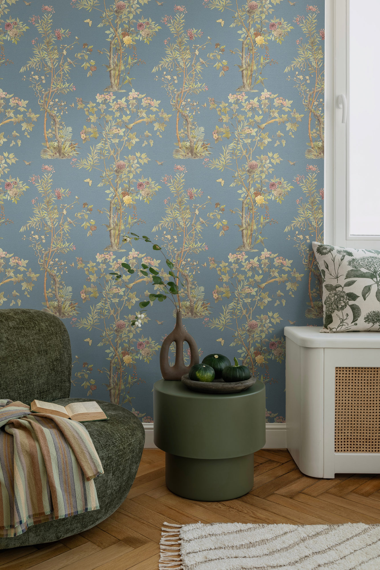 AS Vliestapete History of Art 2 Floral Blau 790434