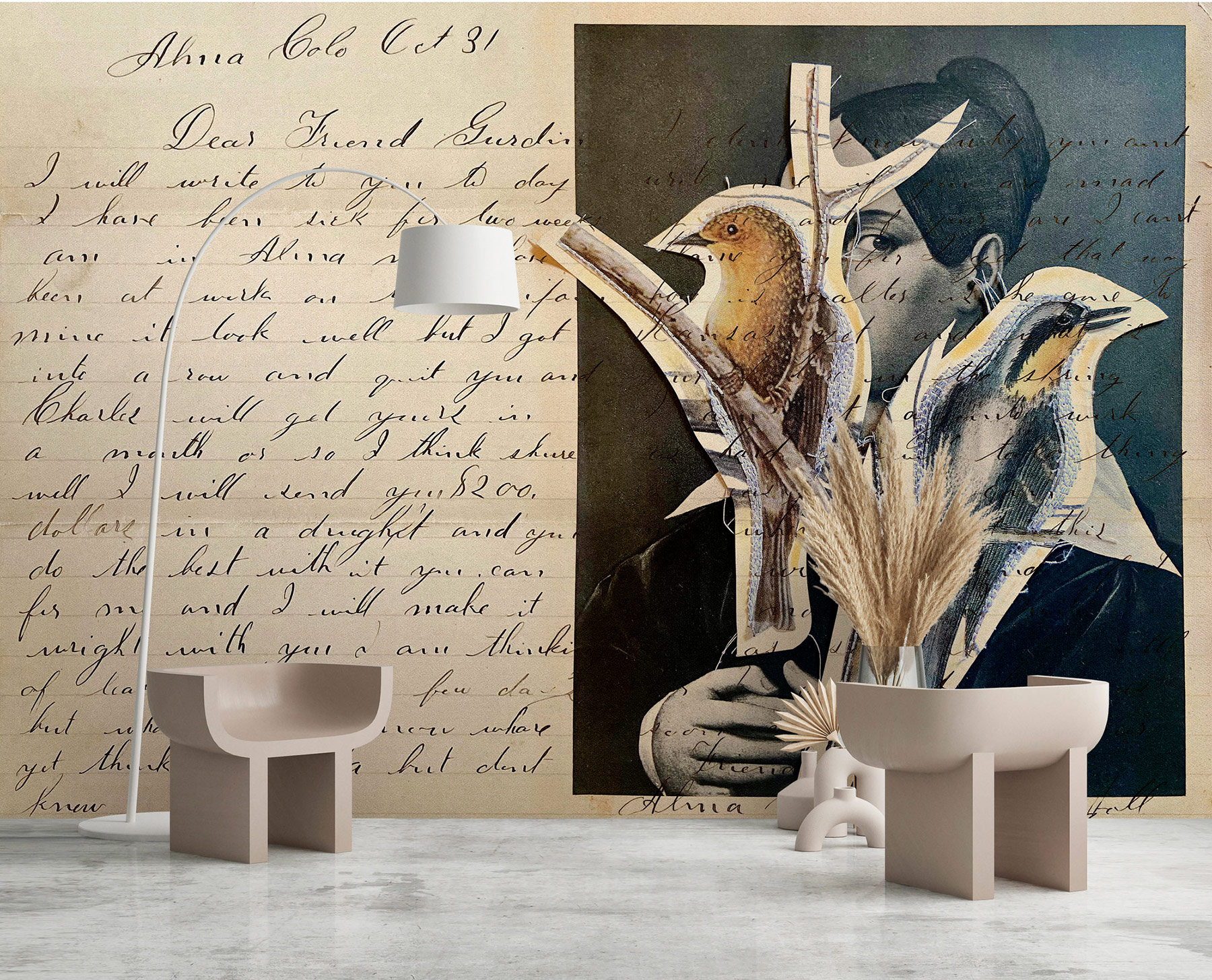 AS Fototapete Walls by Patel 5 Vögel Schwarz DD134363