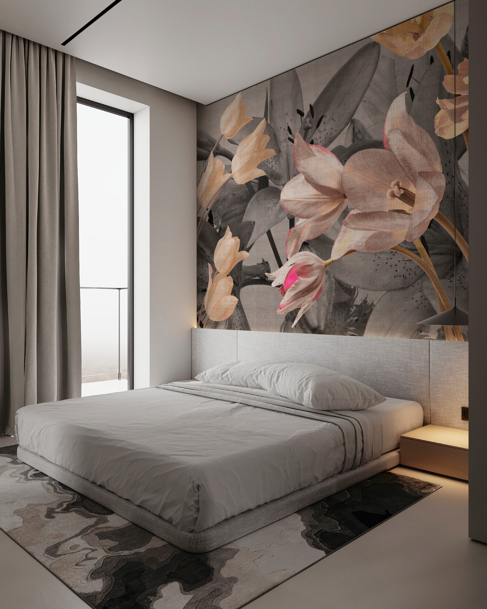 AS Fototapete Walls by Patel 5 Blumen Grau DD134531