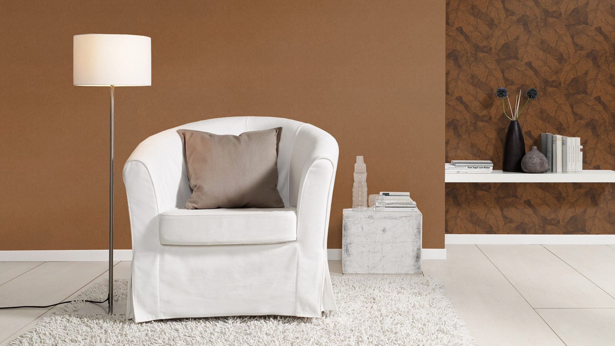 Rasch Vliestapete Amara Braun-Messing dunkel 720563