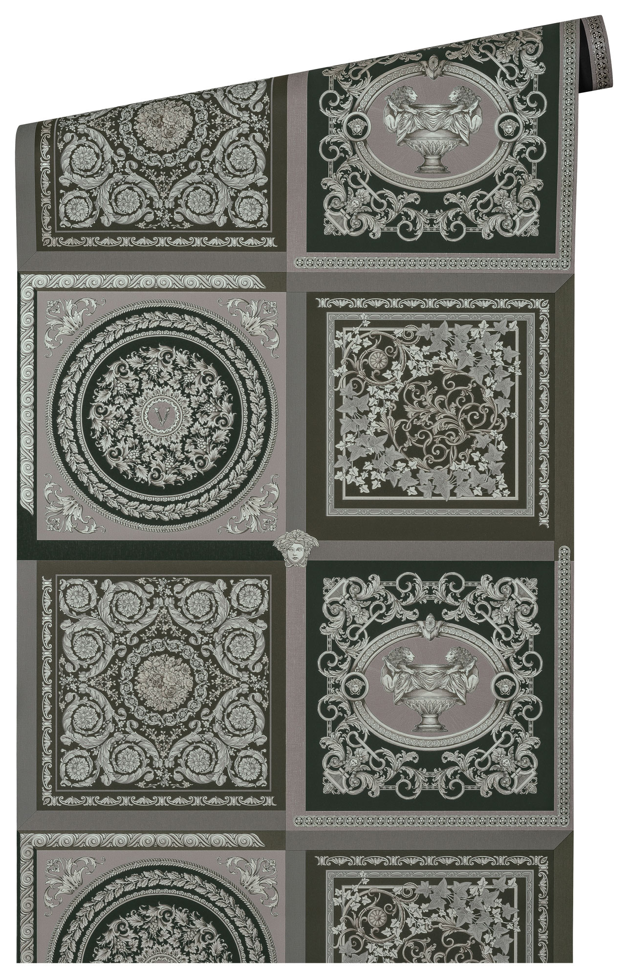 AS Vliestapete Versace 5 Barock Tapete Silber 387044