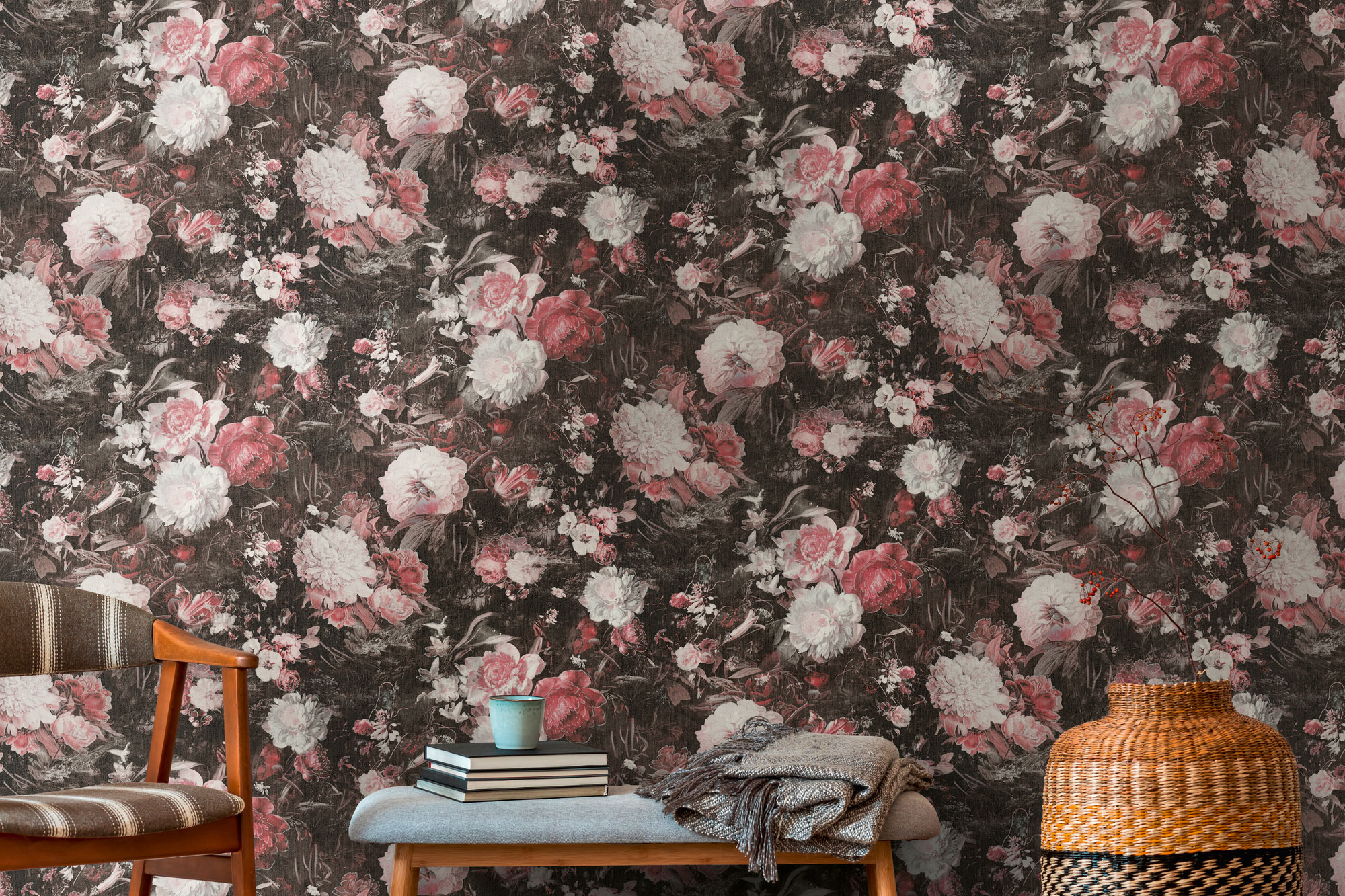 AS Vliestapete The BOS rot Blumentapete 388214 AS Vliestapete The BOS rot Blumentapete 388214