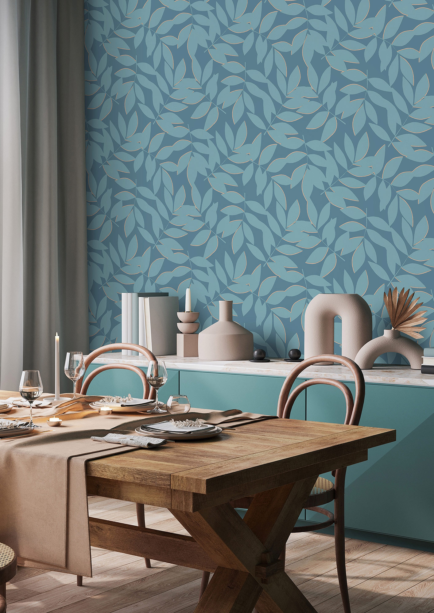 Rasch Vliestapete Symphony Türkis-Dunkeltürkis 868418