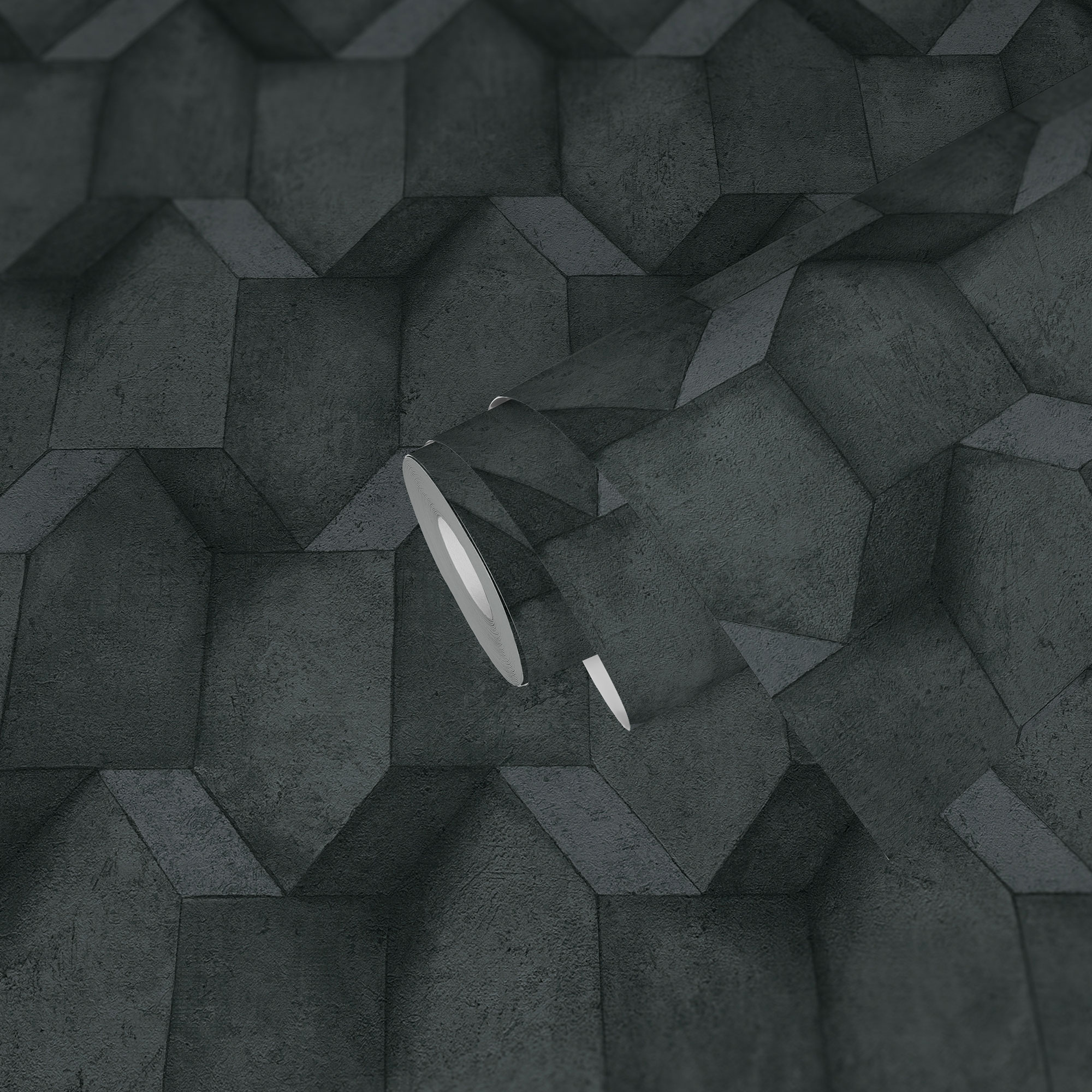 AS Vliestapete The BOS anthrazit Betonoptik 388272