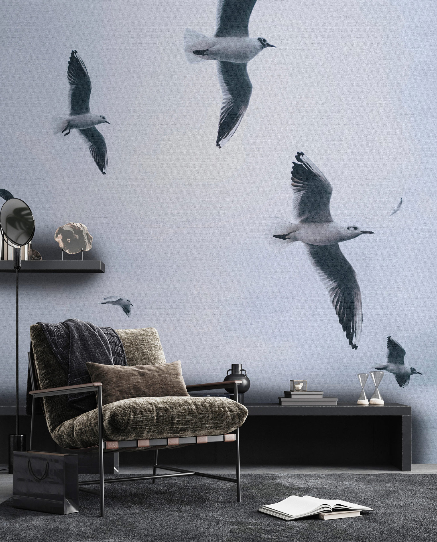 AS Fototapete Walls by Patel 5 Möwen Grau DD134843