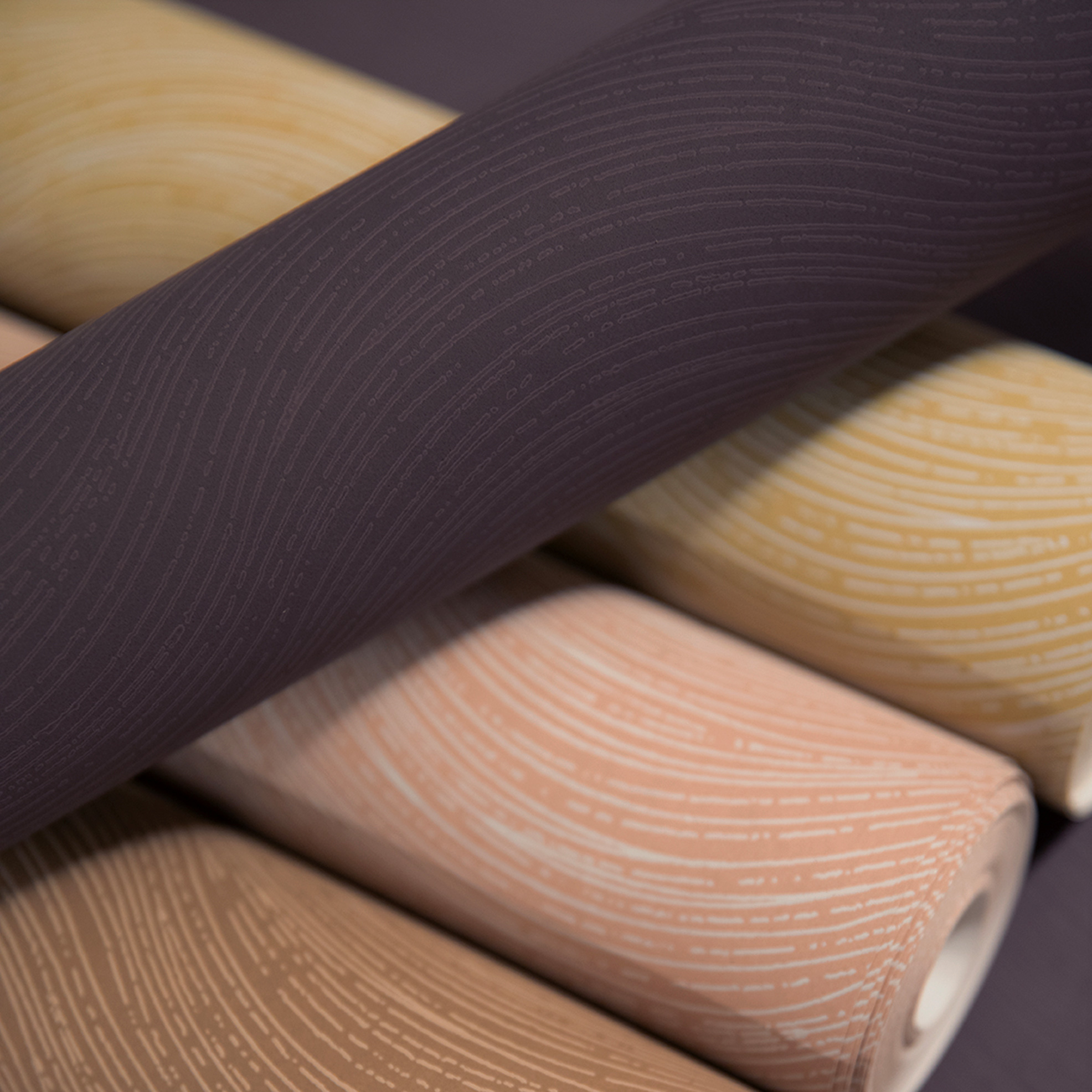 Hohenberger Vliestapete Chalk Ripple Aubergine 65570