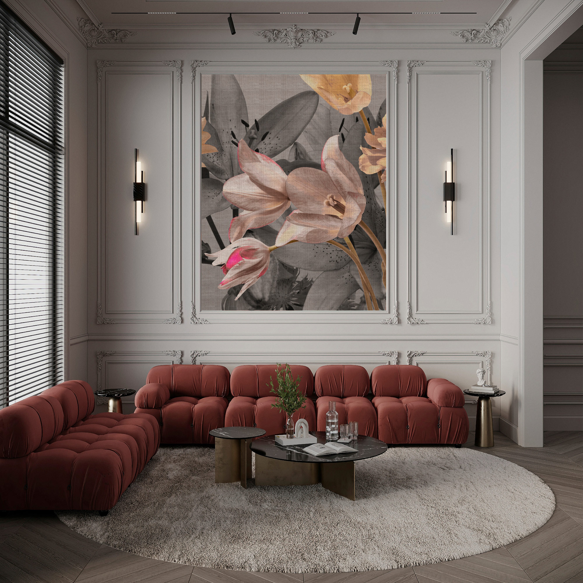 AS Fototapete Walls by Patel 5 Blumen Grau DD134531