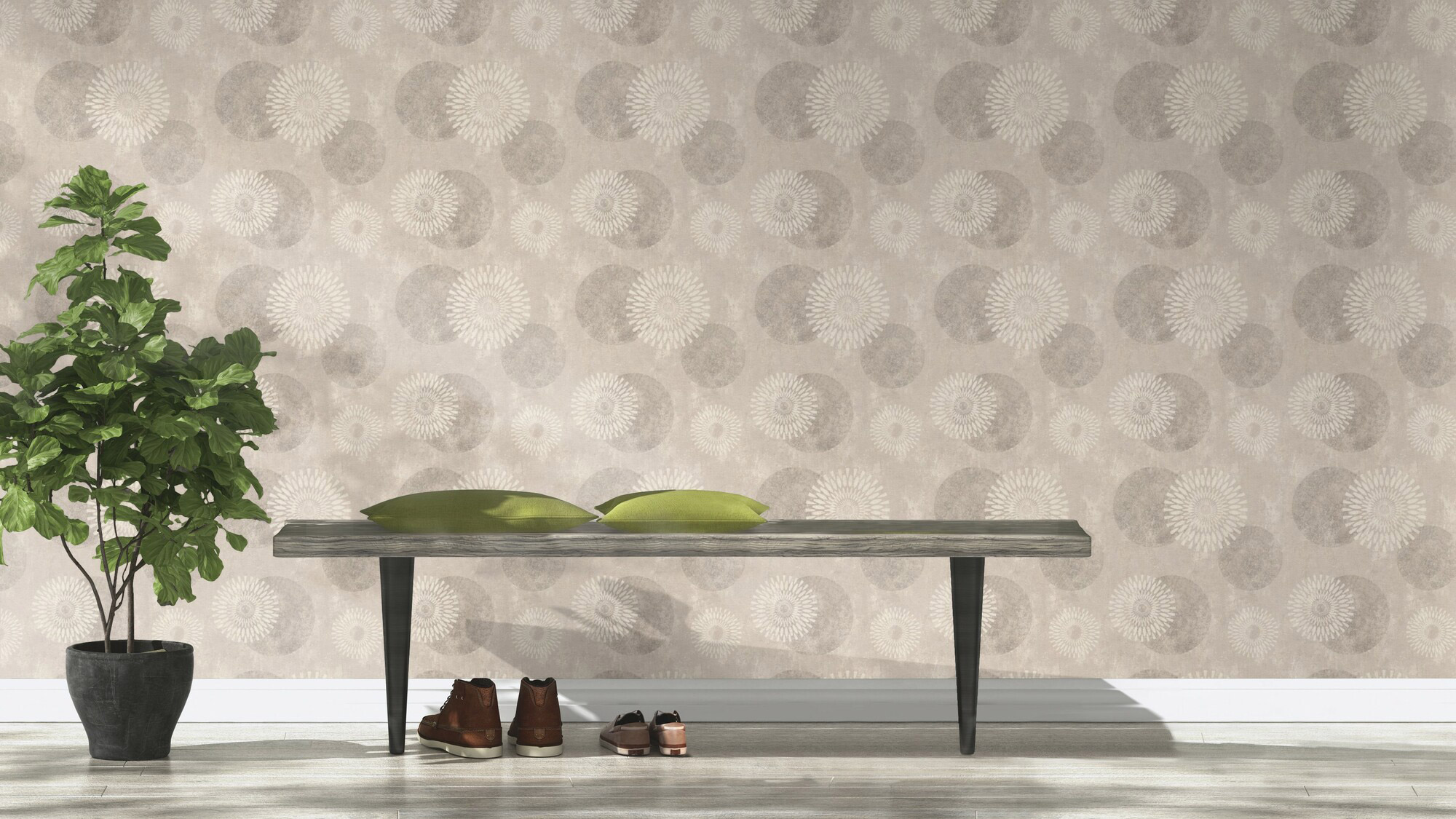 Rasch Vliestapete Tapetenwechsel 2 Betonoptik Kreise 651713