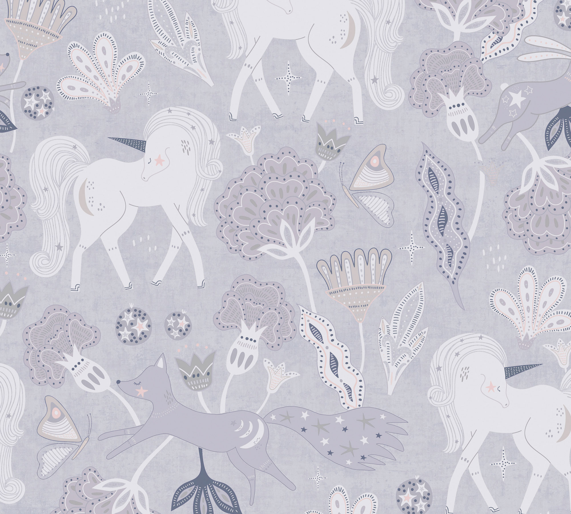 AS Vliestapete Lilly & Luis Einhorn Grau 771381 AS Vliestapete Lilly & Luis Einhorn Grau 771381