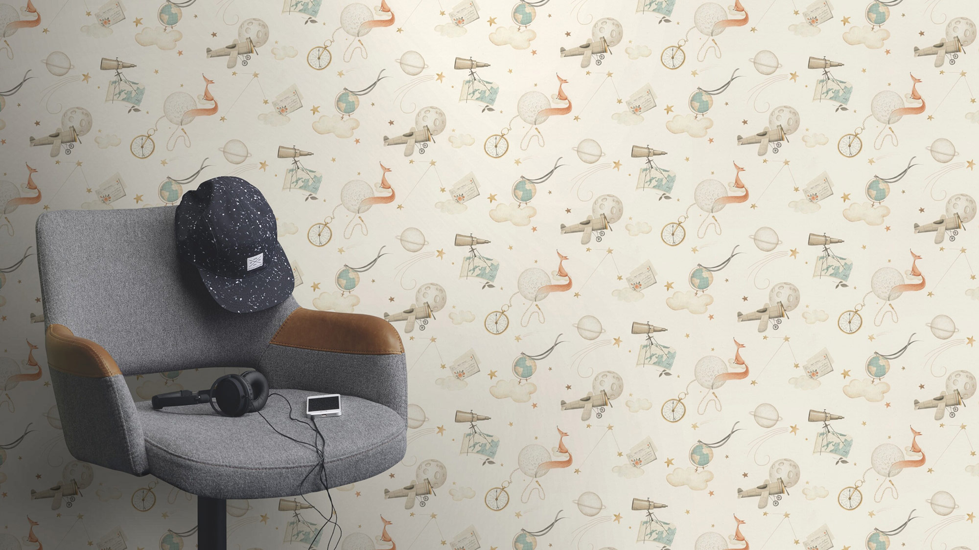 Rasch Vliestapete Kids Word 2 Beige 302219