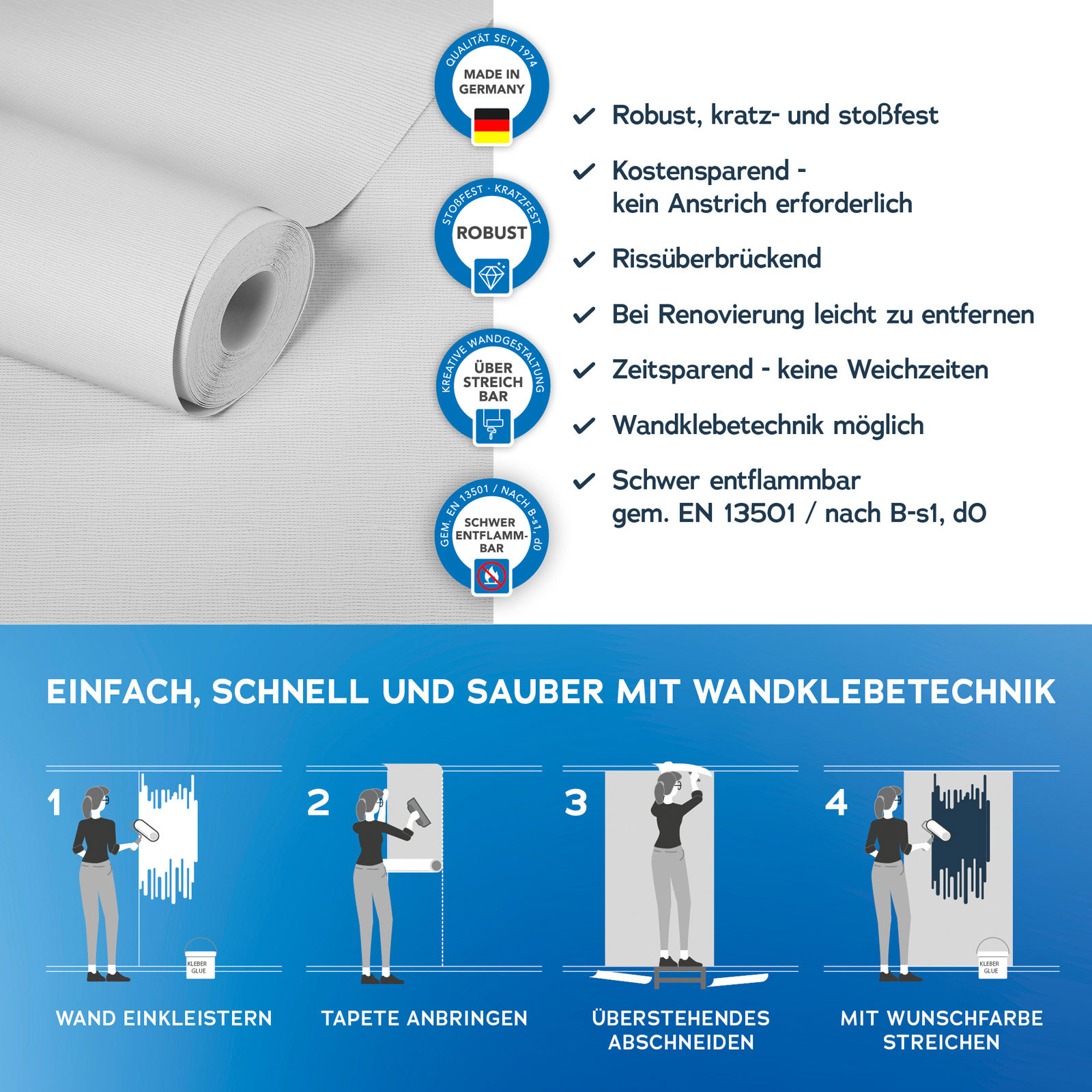 AS Vliestapete Meistervlies 8 überstreichbar 182616
