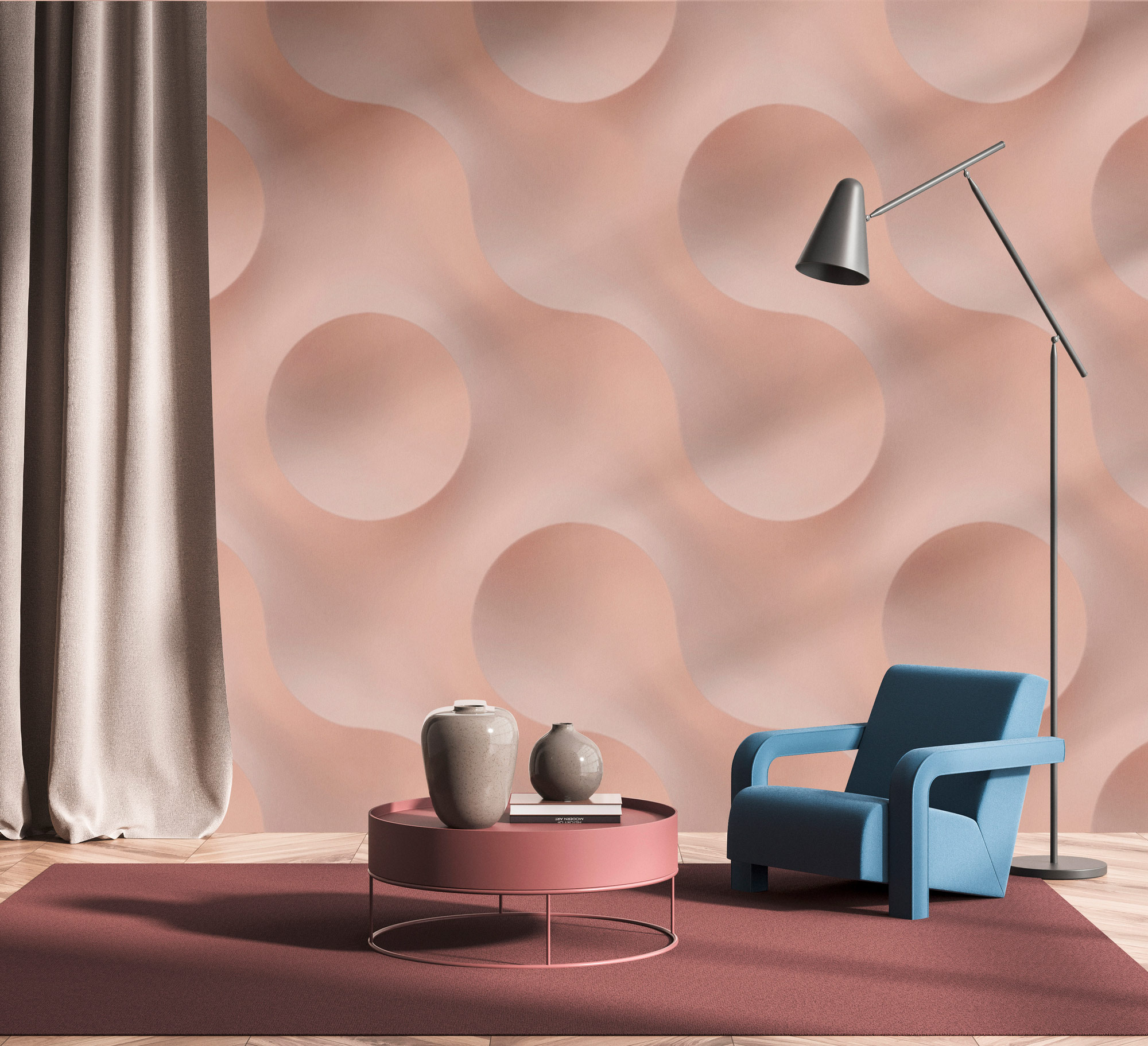 AS Fototapete Walls by Patel 5 Kreise Rosa DD135053