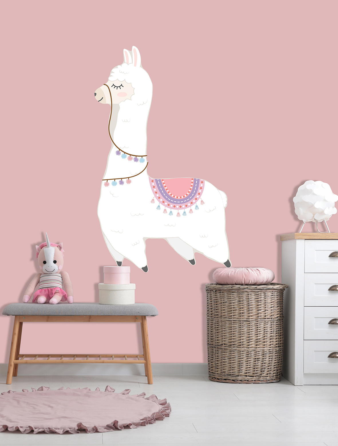 Thomas Fototapete Platin Formen  Alpaka weiß rosa