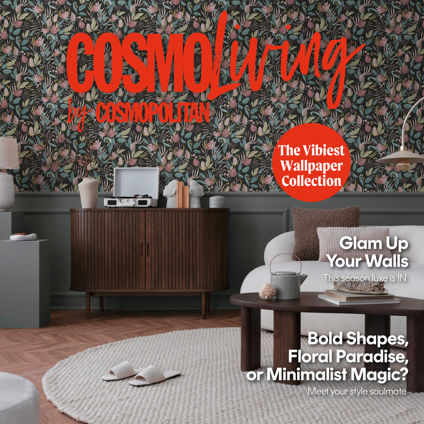 AS Vliestapete CosmoLiving Floral Schwarz 790622