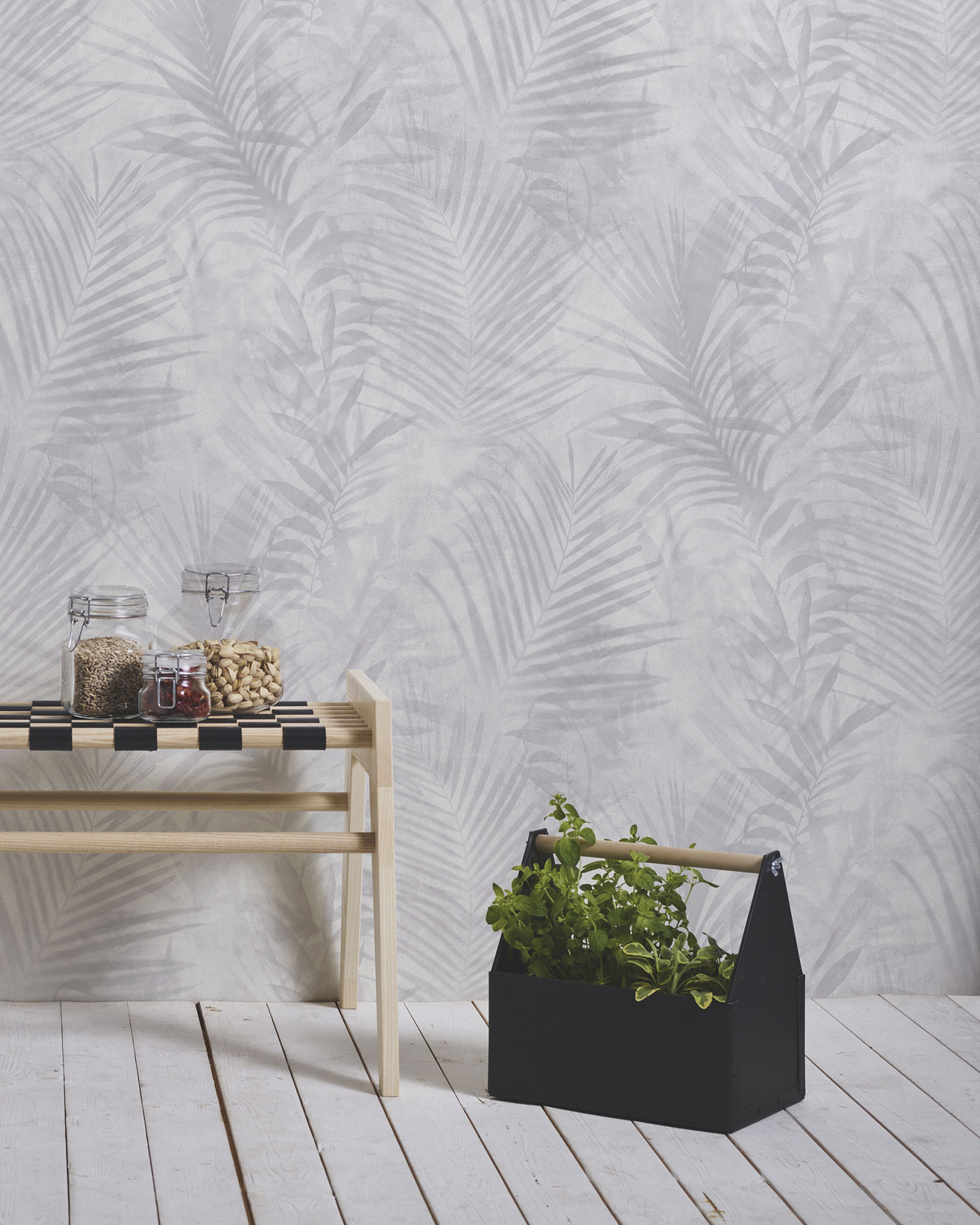 AS Vliestapete Neue Bude 2.0 II Blätter grau 374115