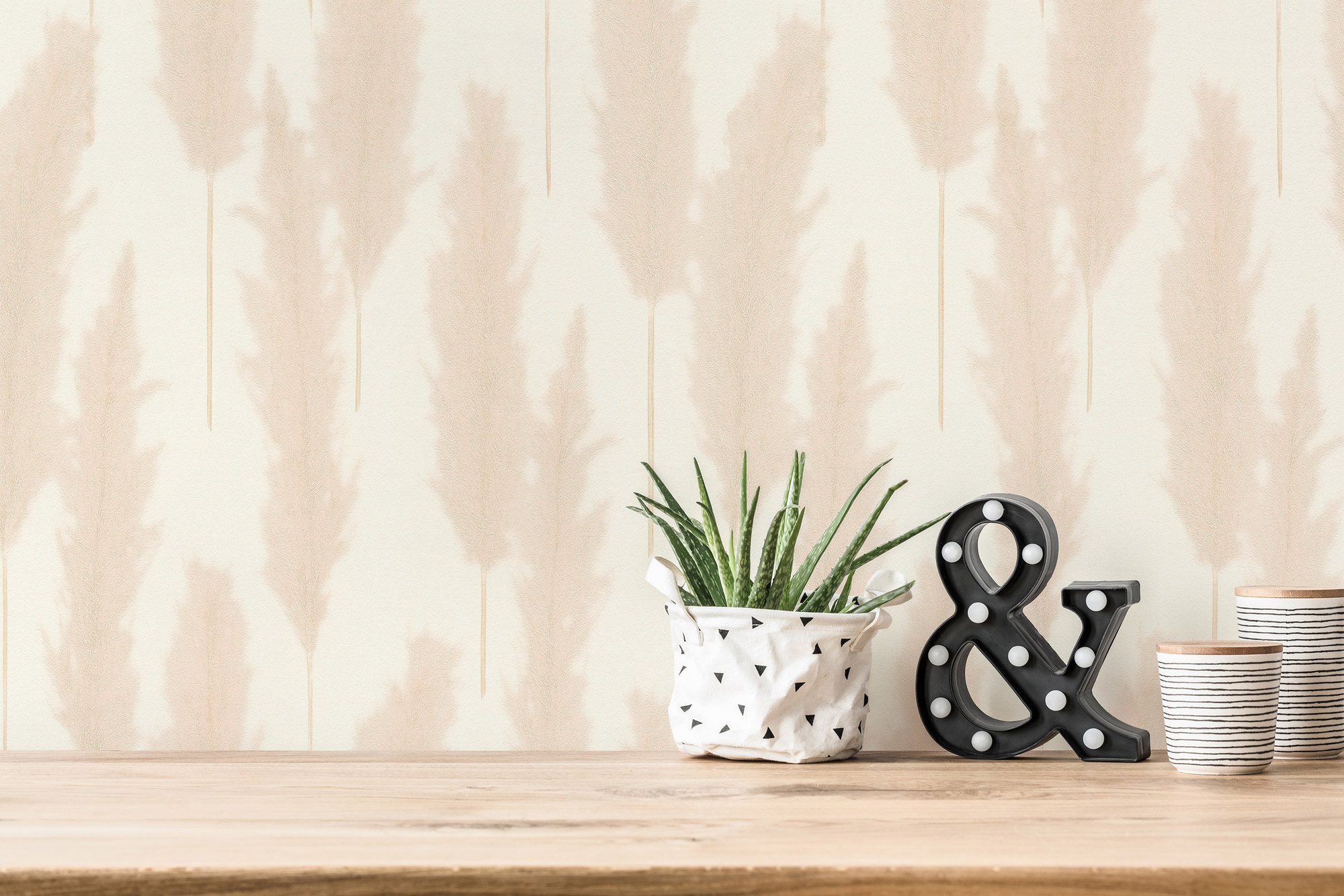 AS Vliestapete #Hygge Pampasgras Creme 386312